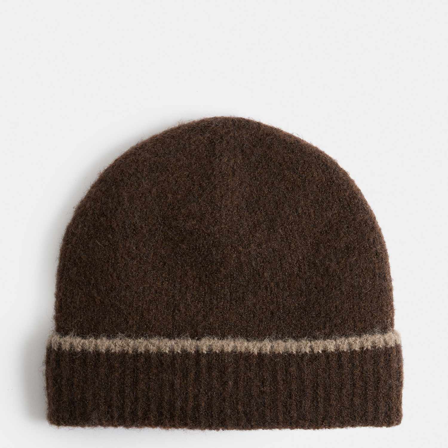M&S Men's Textured Beanie Hat with Thermowarmth - L - XL - Brown Mix
