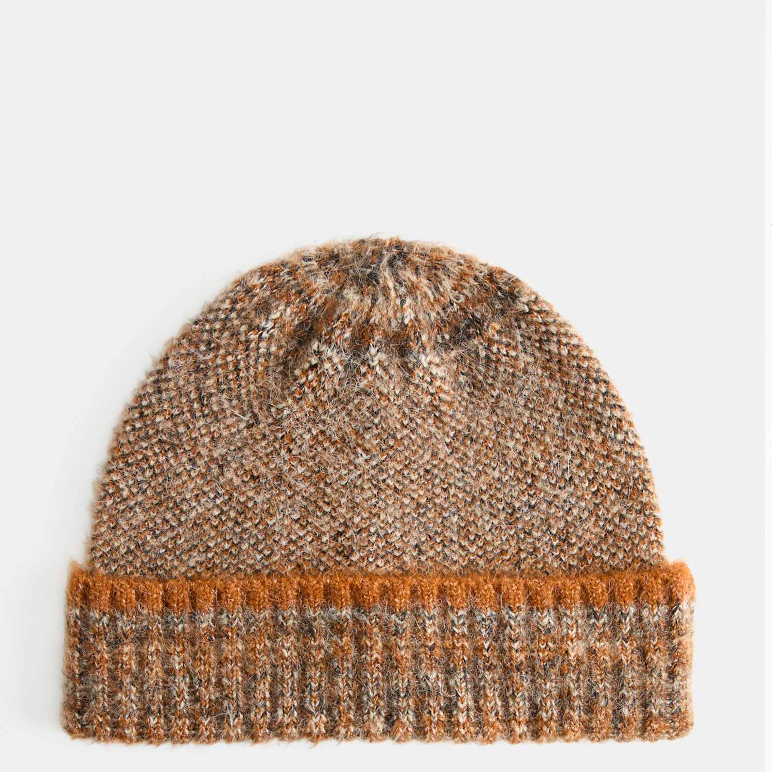 M&S Men's Knitted Beanie Hat - Brown Mix