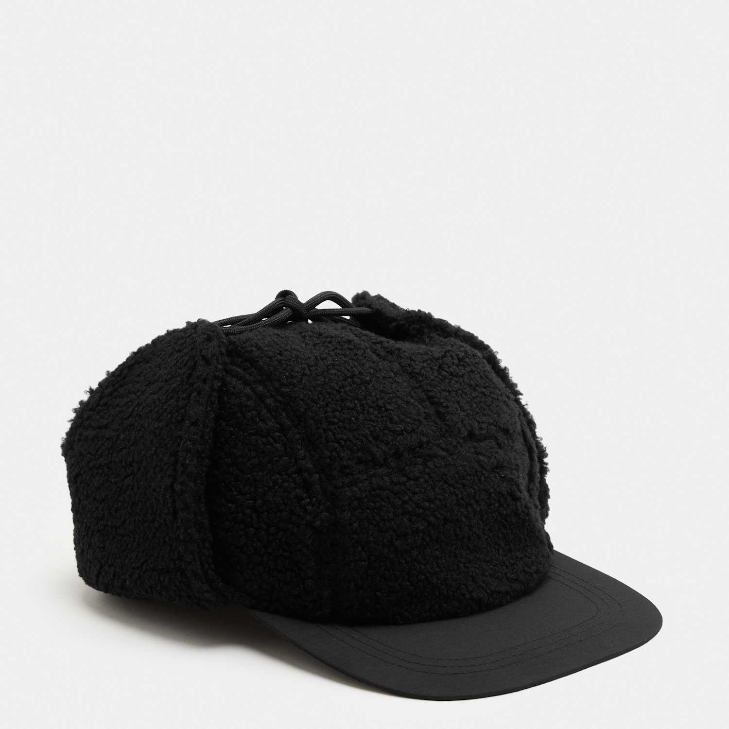 M&S Men's Textured Trapper Hat - Black
