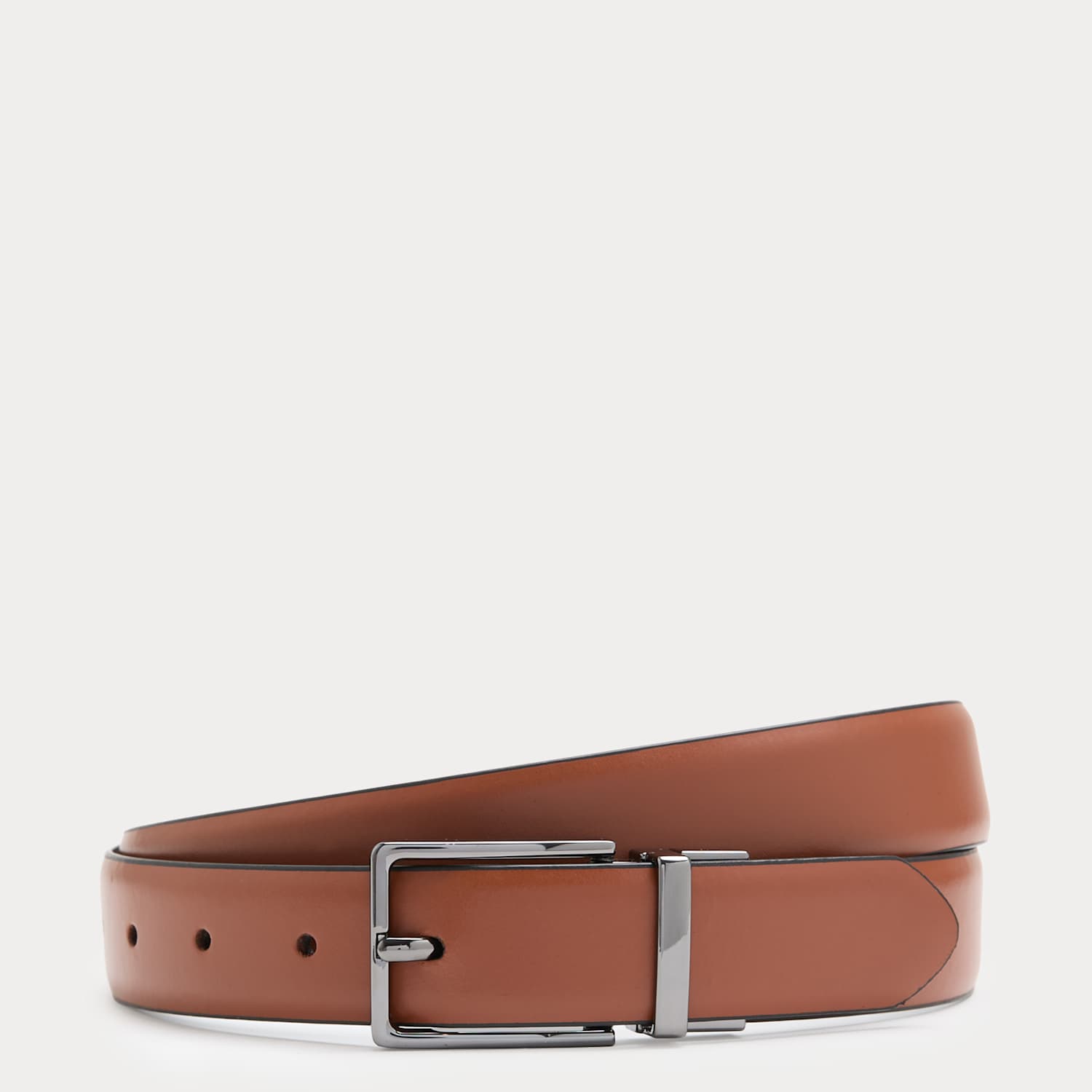 M&S Men's Leather Reversible Belt - 42-44 - Brown Mix