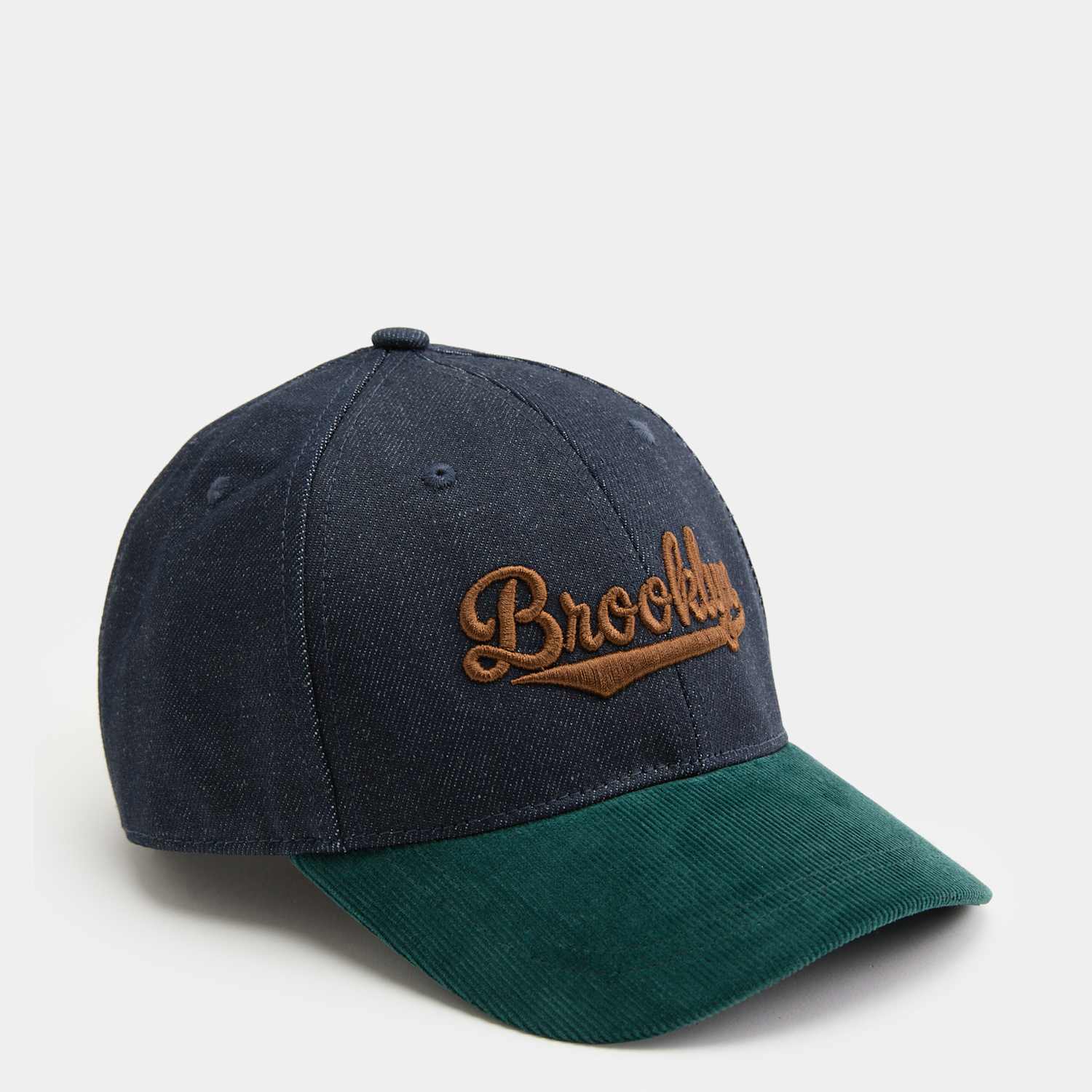 M&S Men's Denim Embroidered Baseball Cap - Navy Mix