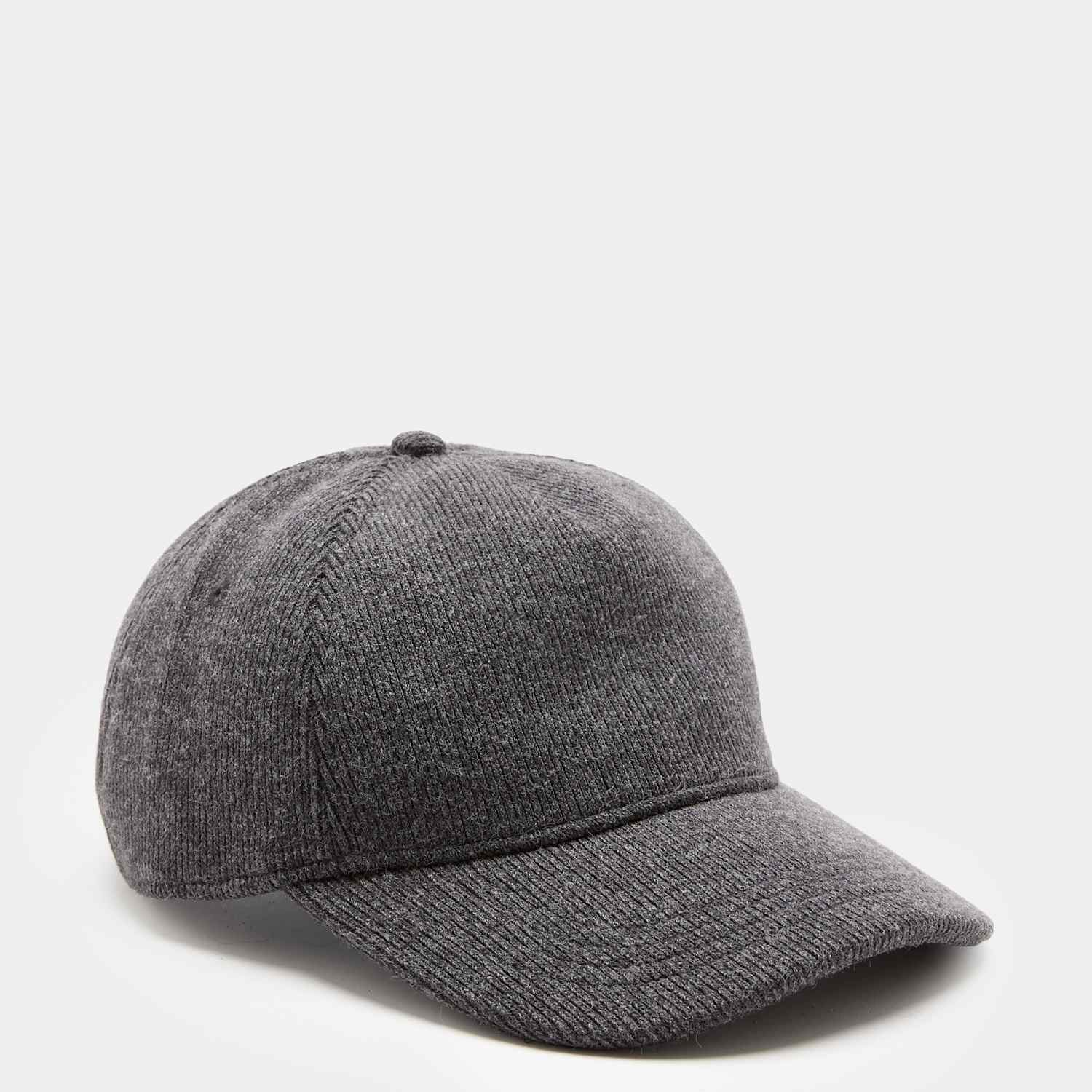 M&S Men's Knitted Baseball Cap - Charcoal