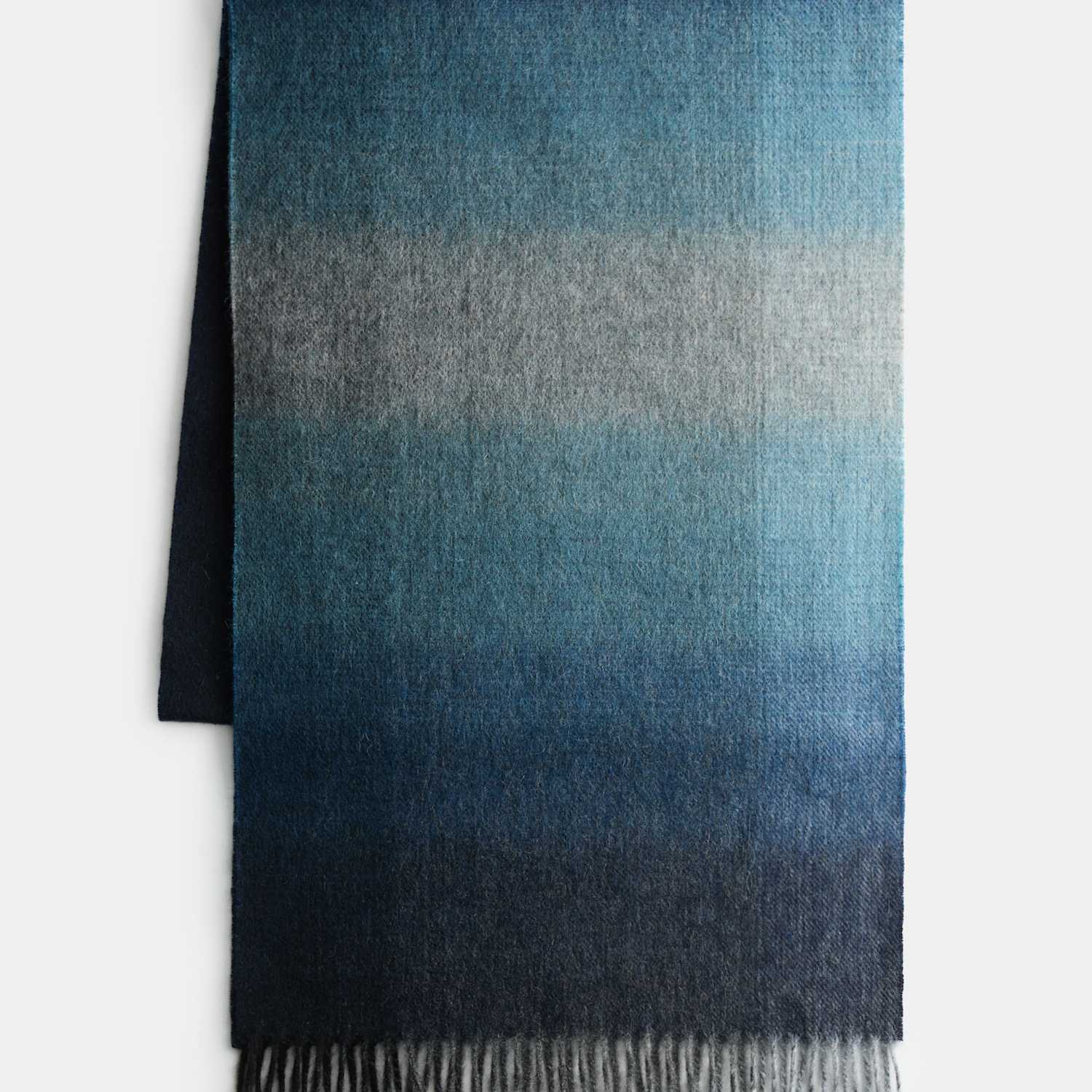 Autograph Men's Pure Merino Wool Checked Scarf - Blue Mix
