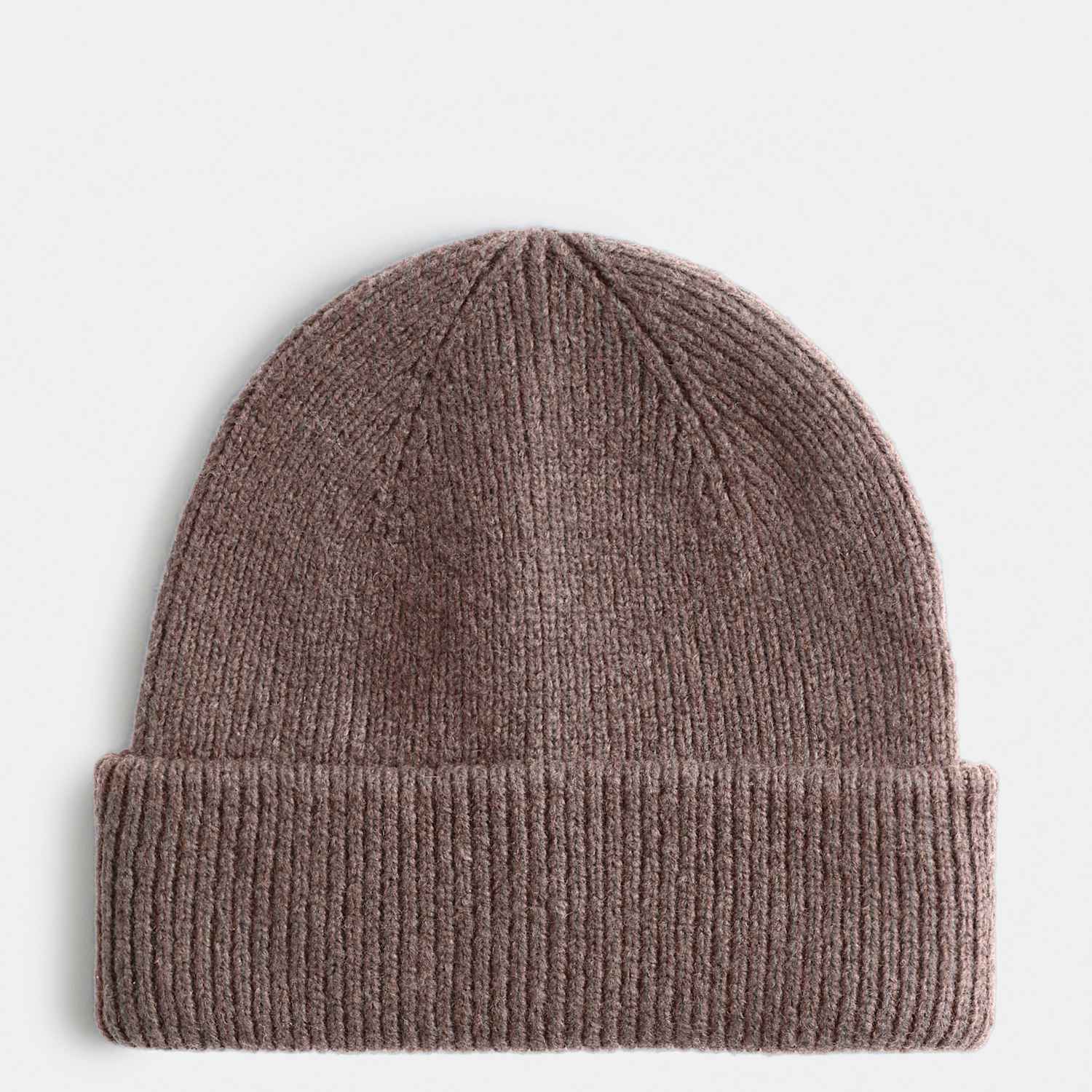 M&S Men's Ribbed Knitted Beanie Hat - Rosewood