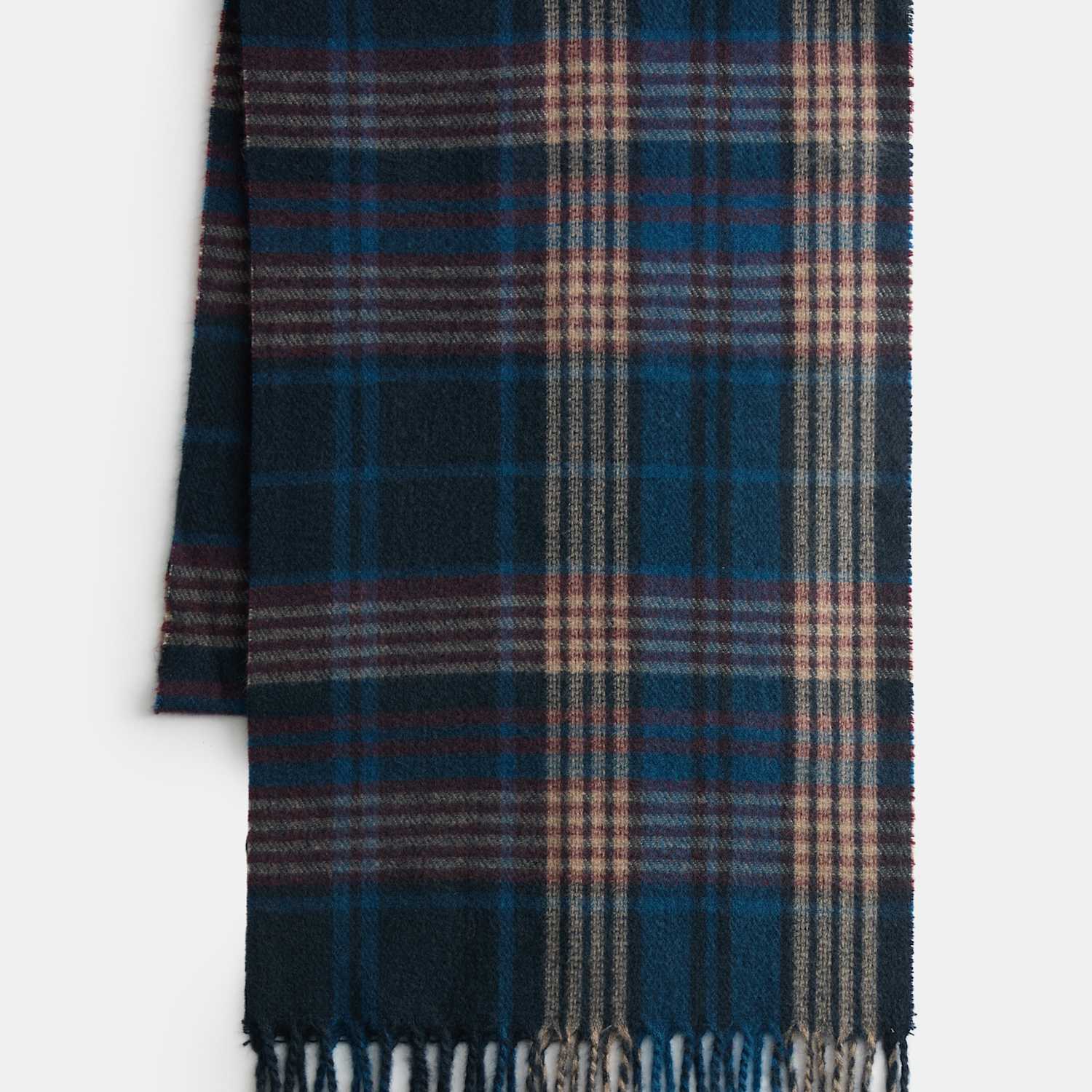 M&S Men's Checked Scarf - Blue Mix