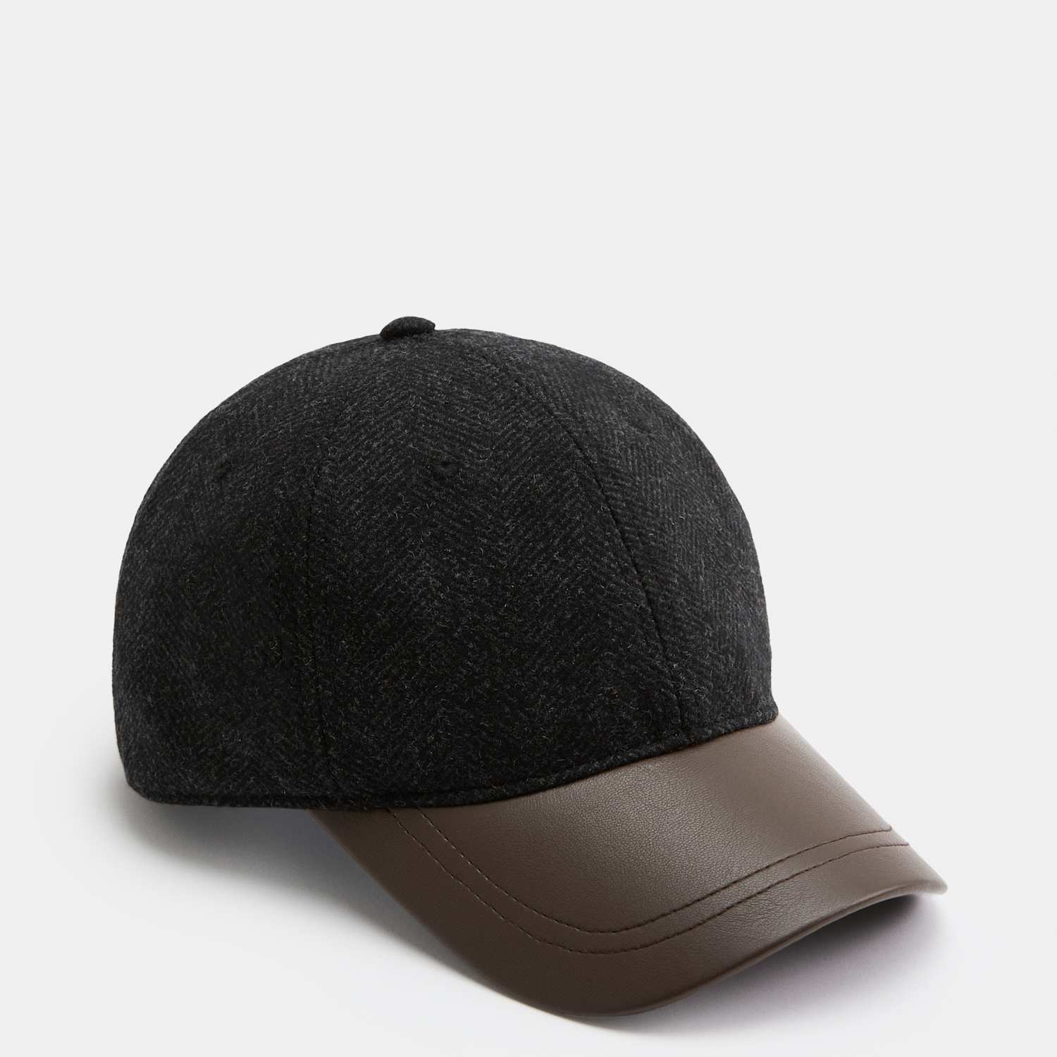 Autograph Men's Wool Rich Herringbone Baseball Cap - Charcoal Mix