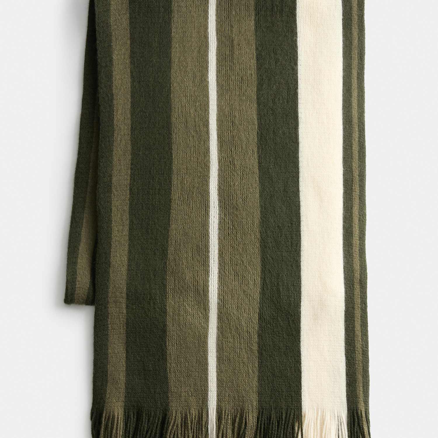 M&S Men's Striped Scarf - Green Mix