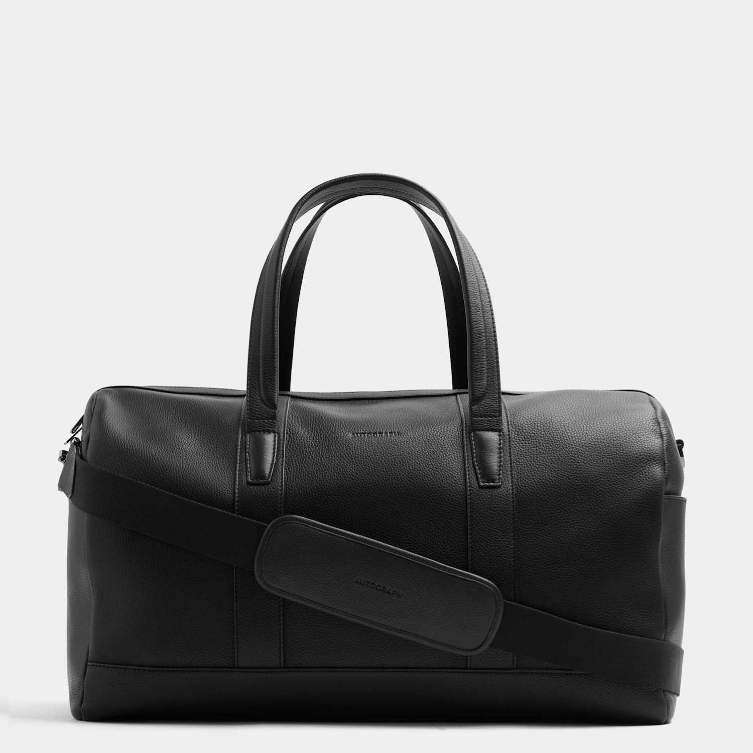 Autograph Men's Leather Pebble Grain Weekend Bag - Black