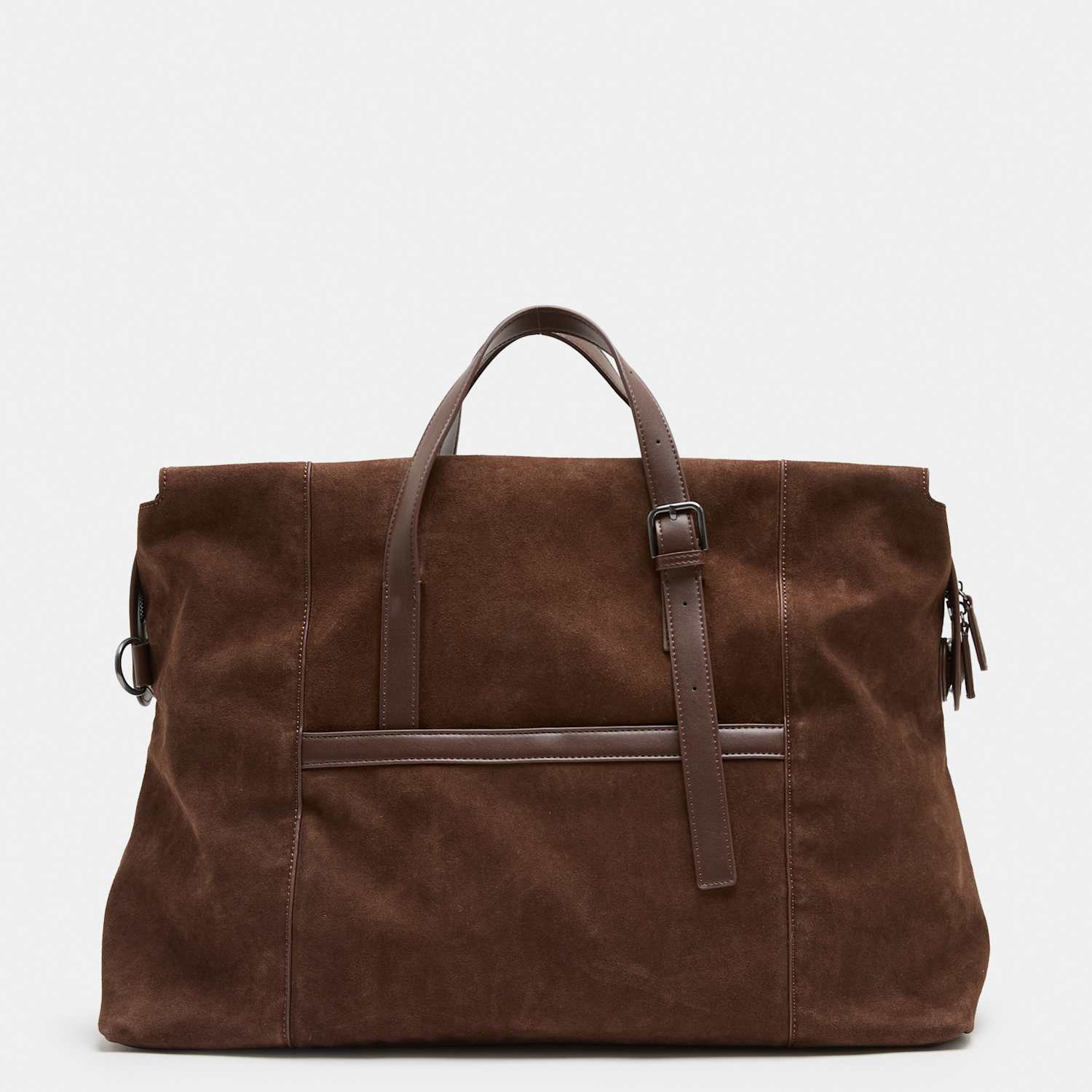 M&S Men's Suede Weekend Bag - Dark Brown