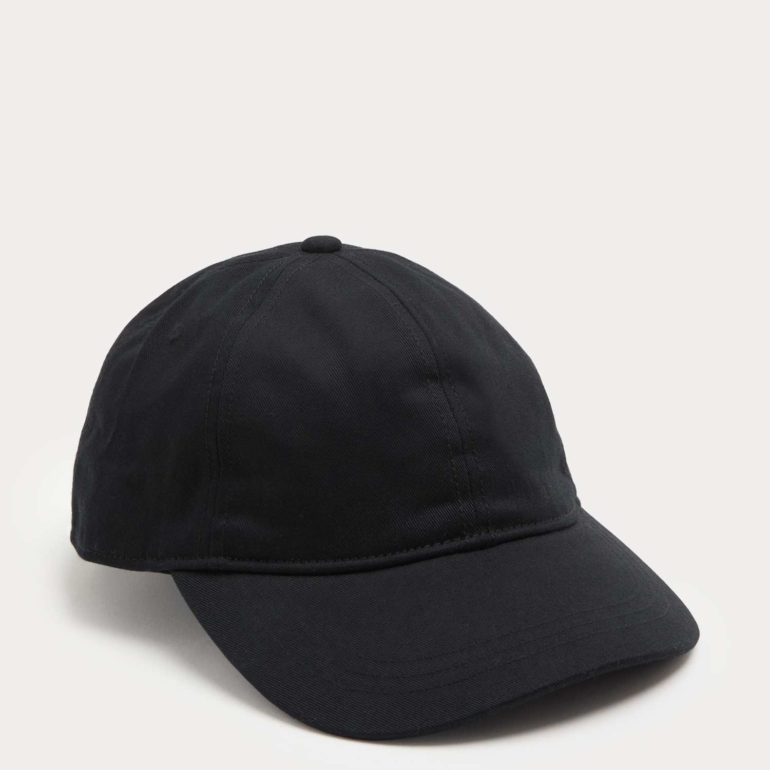 M&S Men's Pure Cotton Baseball Cap - Black