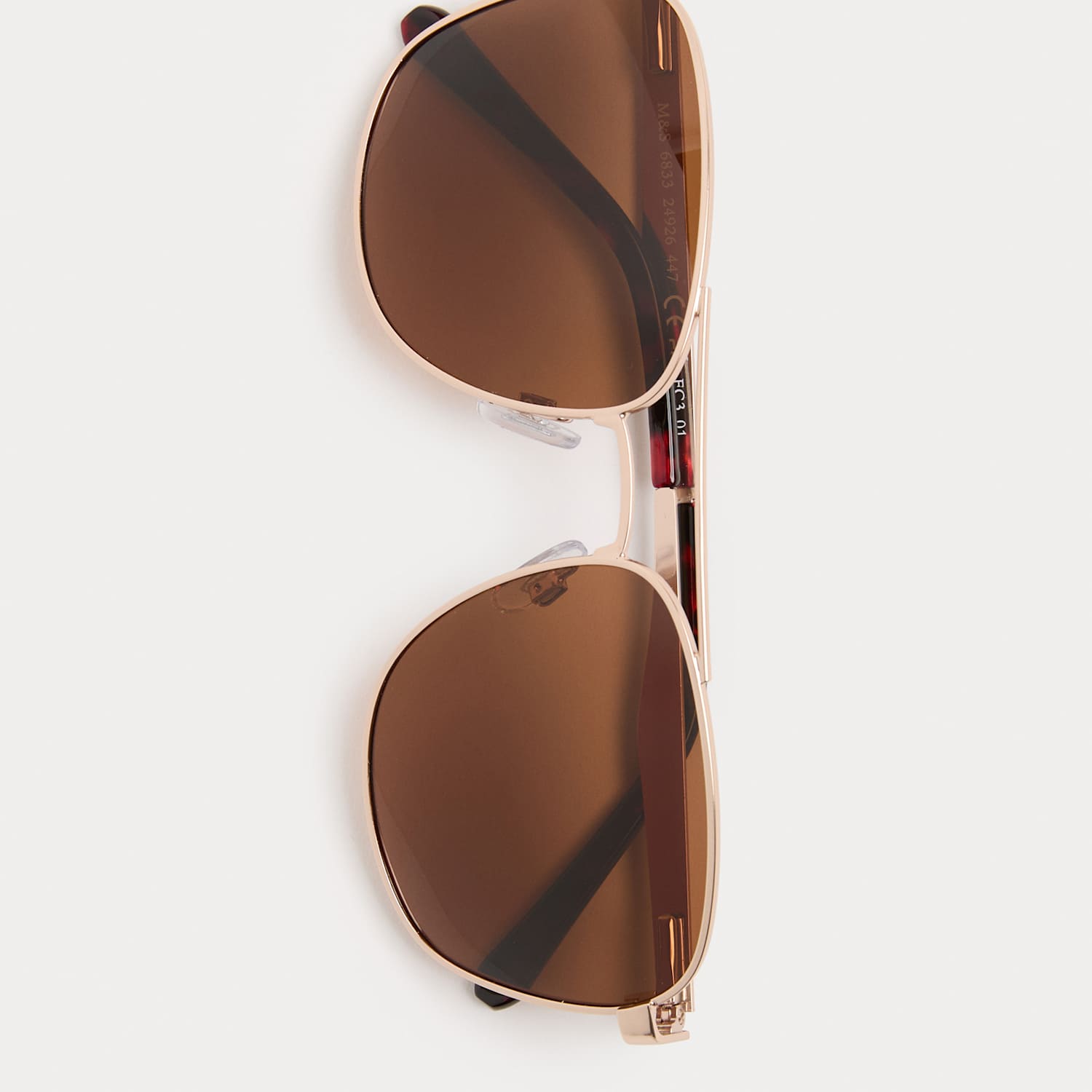 M&S Men's Metal Navigator Polarised Sunglasses - Gold