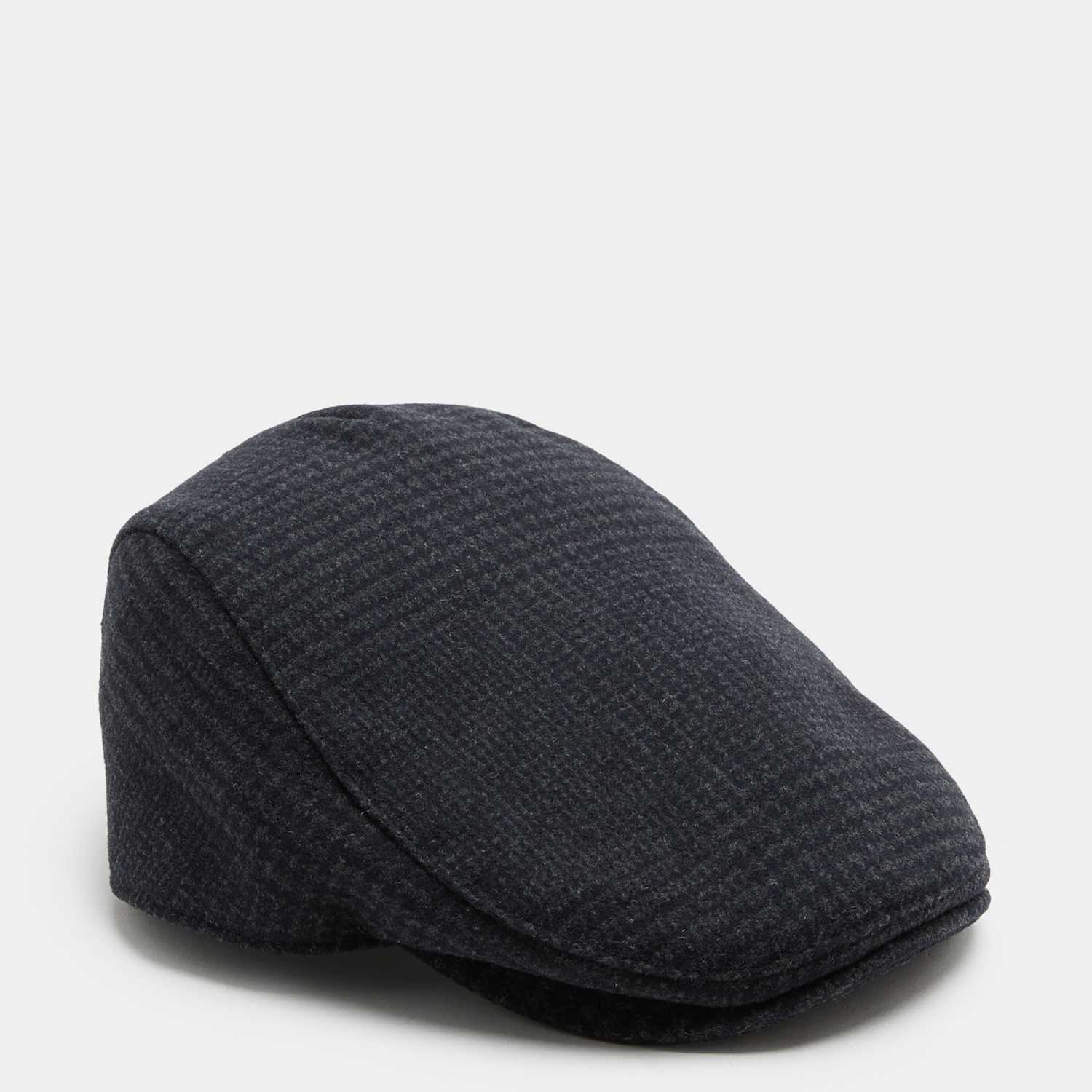 M&S Men's Checked Flat Cap - L - XL - Navy Mix
