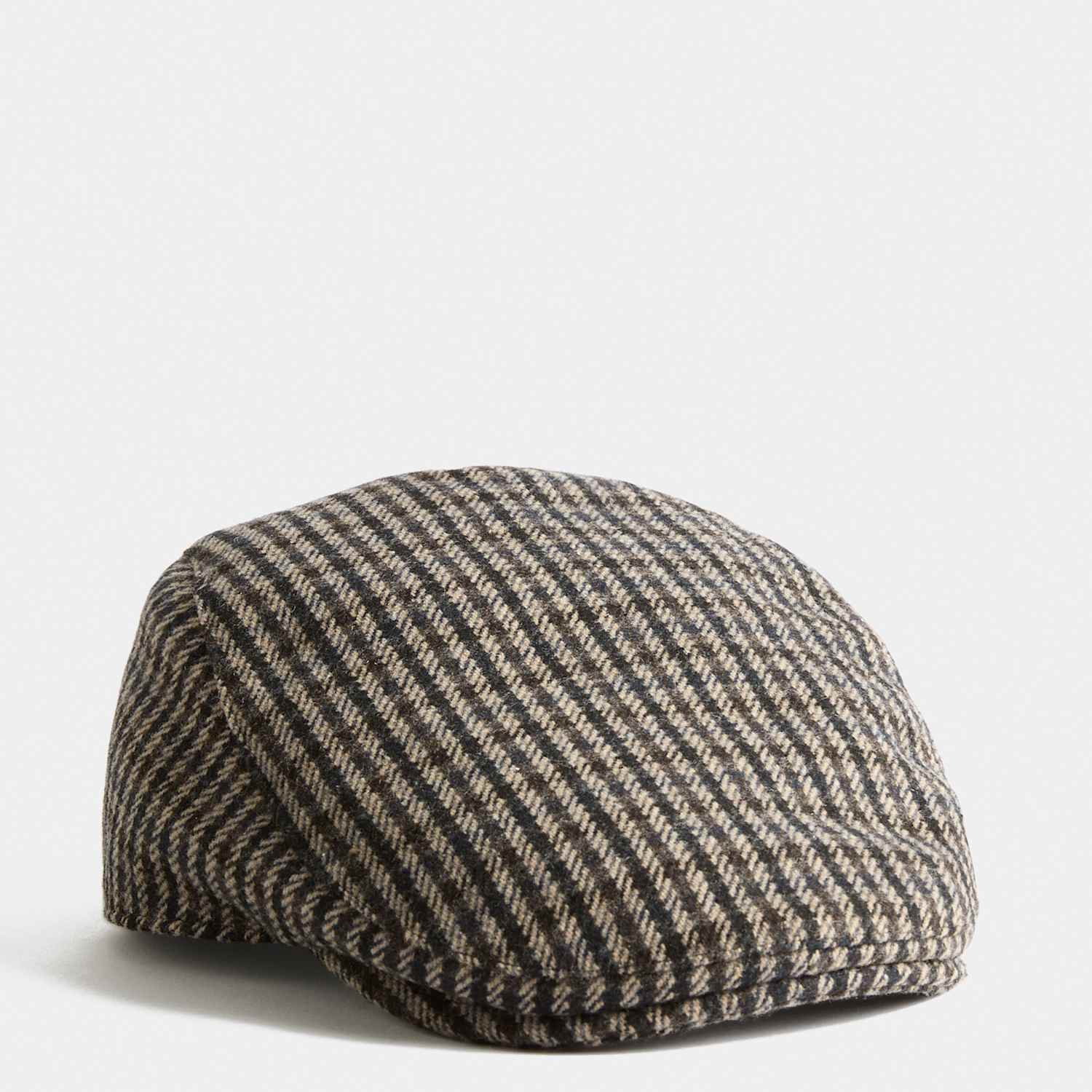 M&S Men's Houndstooth Flat Cap - L - XL - Brown Mix