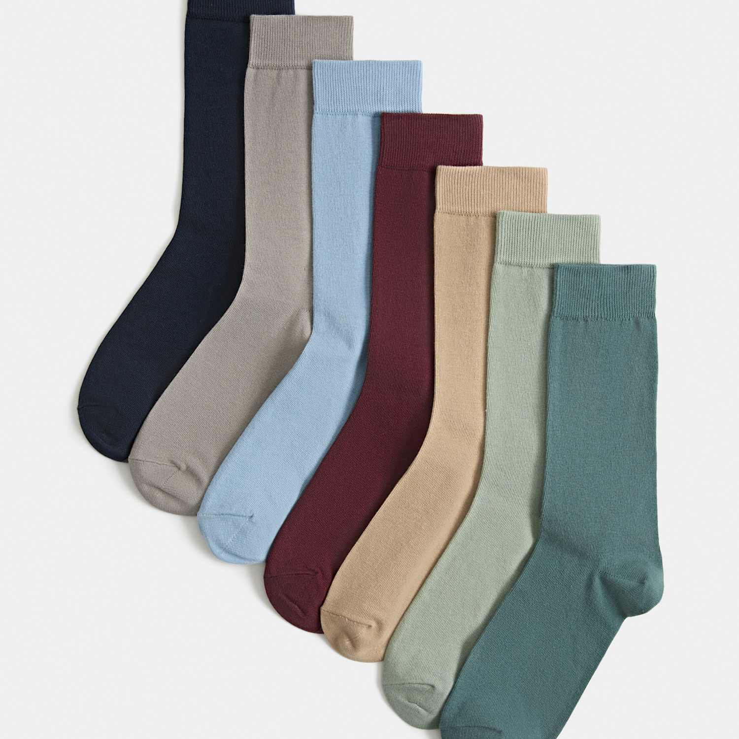 M&S Men's 7pk Cool & Fresh Cotton Rich Socks - 9-12 - Multi
