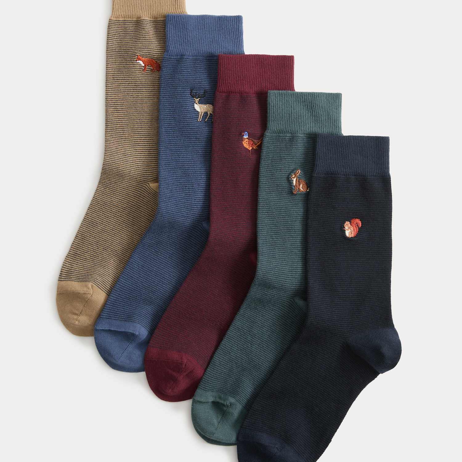 M&S Men's 5 Pack Cool & Fresh Woodland Socks - 6-8 ½ - Multi