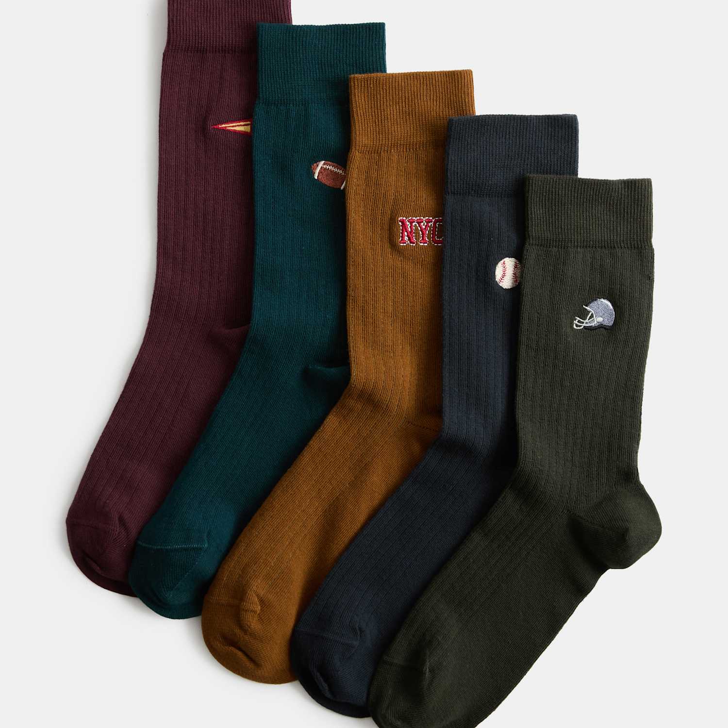 M&S Men's 5 Pack Cool & Fresh Varsity Socks - 12½-14 ½ - Multi
