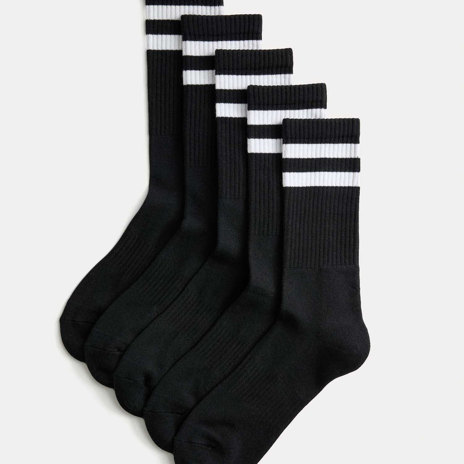 Goodmove Men's 5 Pack Cool & Fresh Sports Socks - 9-12 - Black Mix