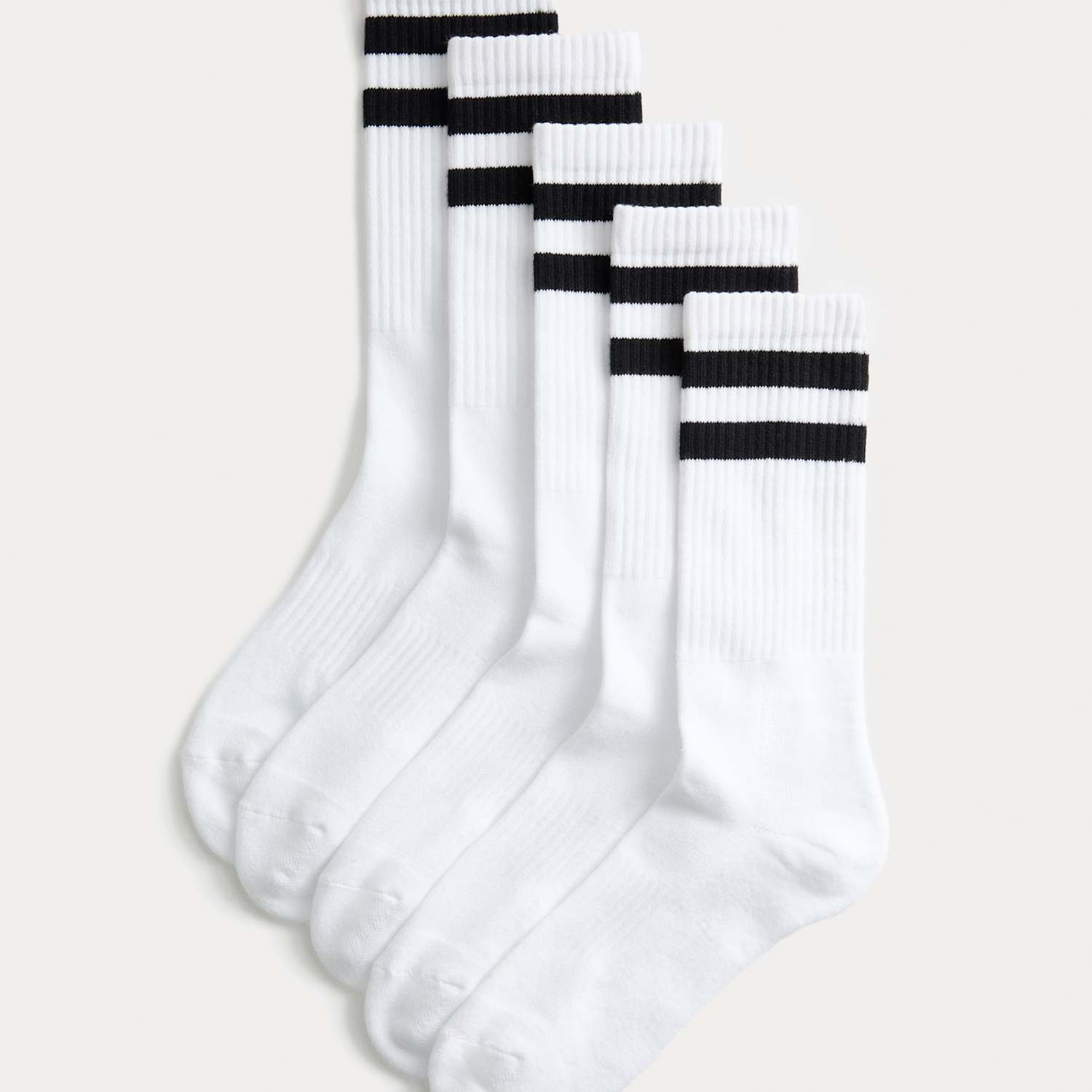 Goodmove Men's 5 Pack Cool & Fresh Sports Socks - 6-8 ½ - White Mix