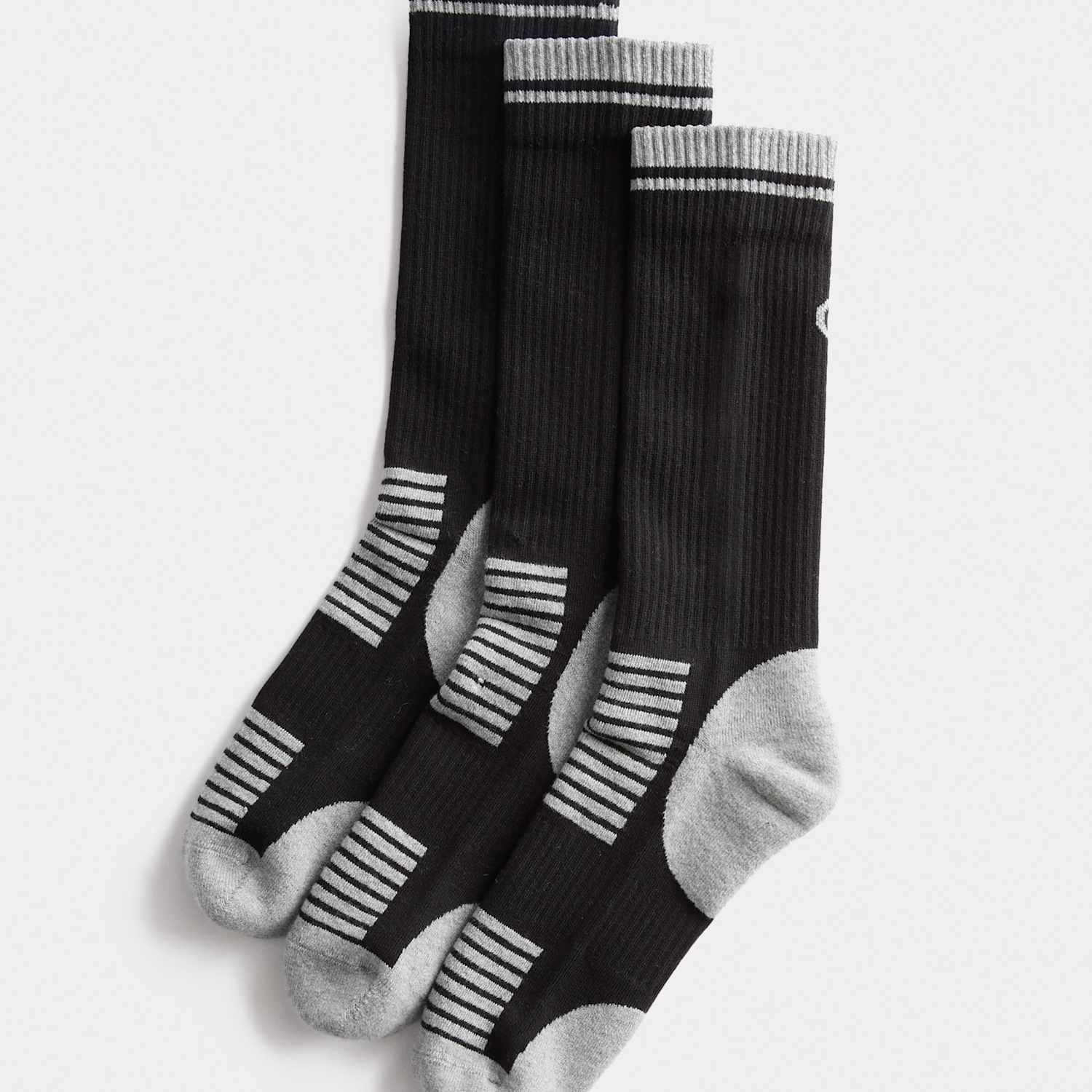 Goodmove Men's 3 Pack Cool & Fresh Reflective Cushioned Socks - 12½-14 ½ - Black Mix