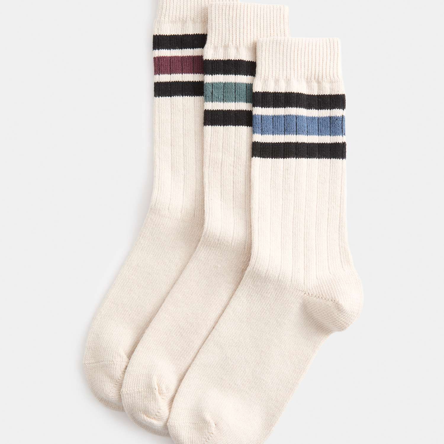 M&S Men's 3pk Casual Cotton Rich Socks - 6-8 ½ - Beige Mix