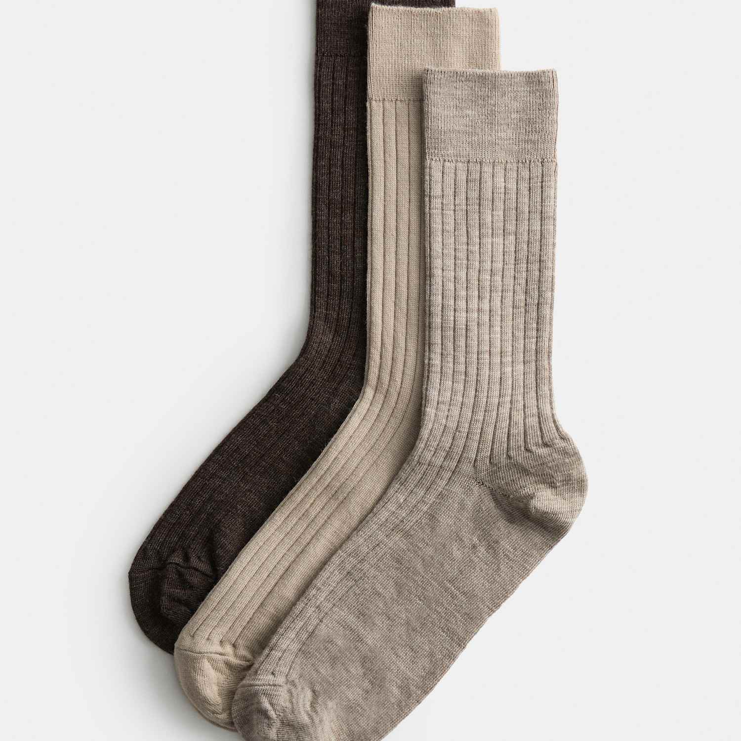 Autograph Men's 3 Pack Lambswool Rich Socks - 9-12 - Brown Mix