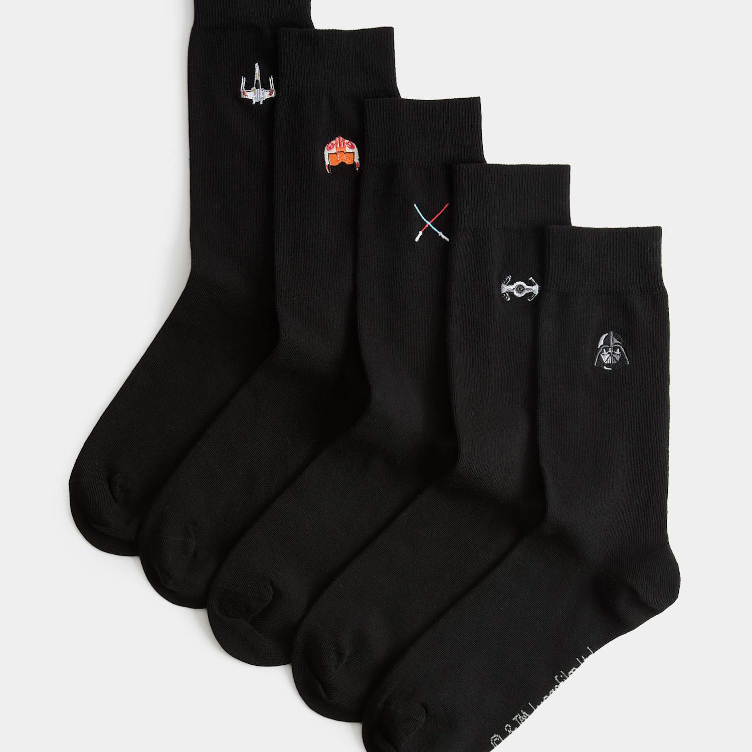 M&S Men's 5 Pack Star Wars Cotton Rich Socks - 6-8 ½ - Black Mix