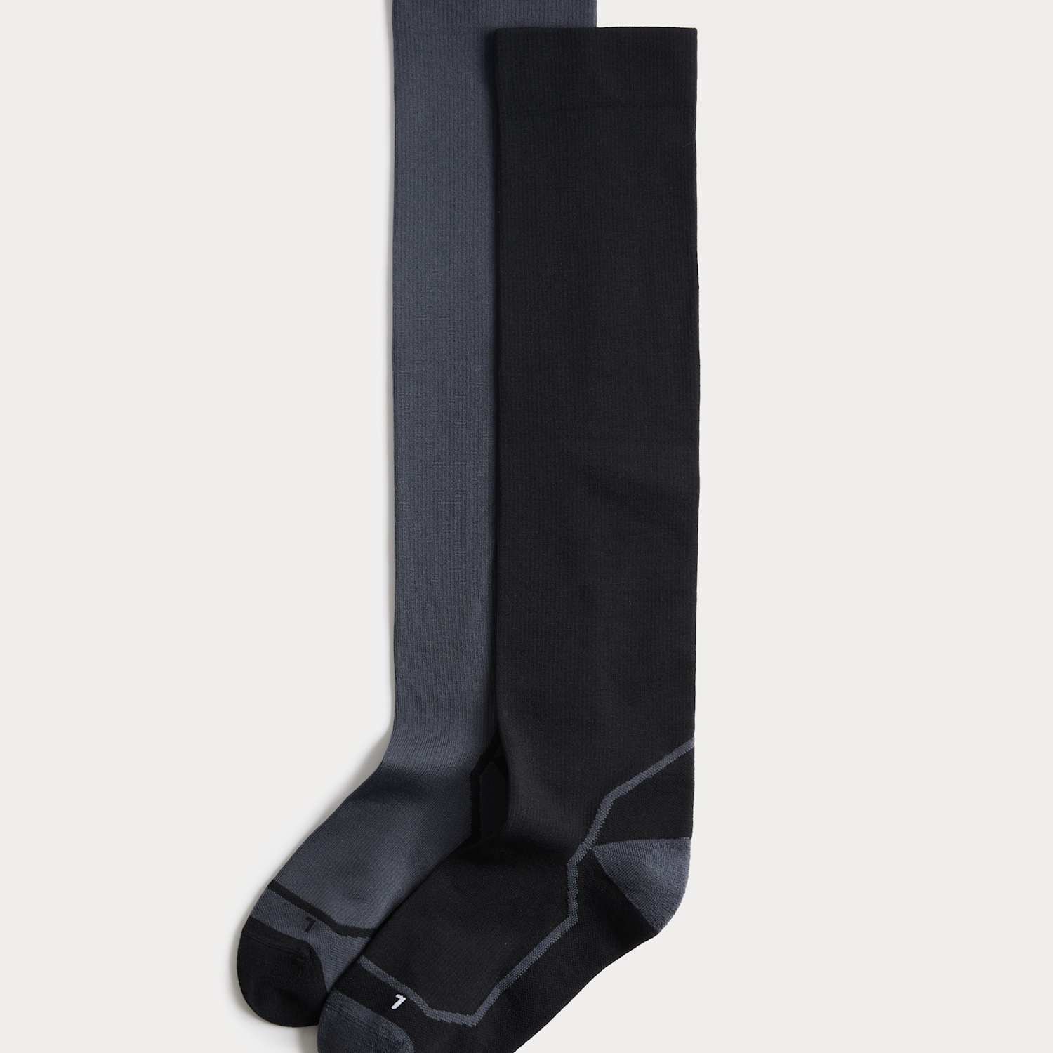 M&S Men's 2 Pack Light Compression Socks - 12½-14 ½ - Black Mix