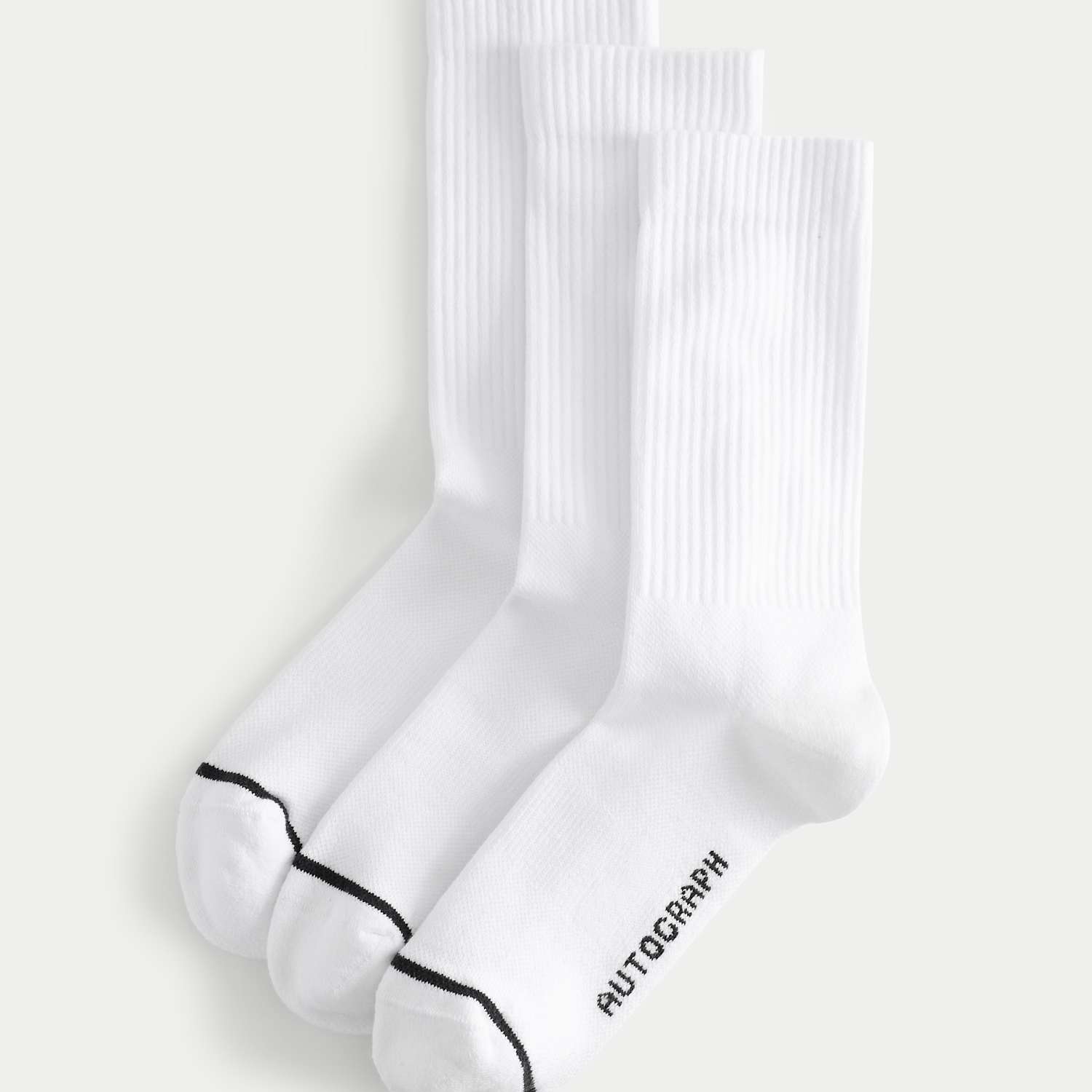 Autograph Men's 3 Pack Pima Cotton Rich Socks - 12½-14 ½ - White
