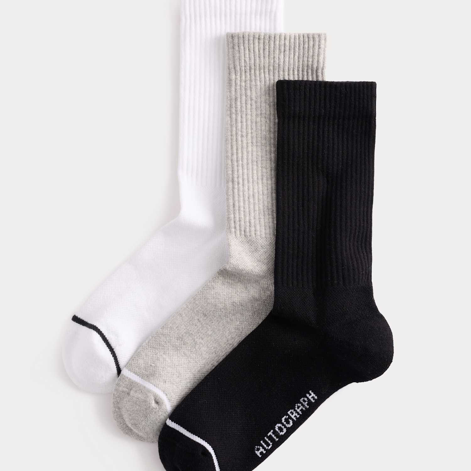 Autograph Men's 3 Pack Pima Cotton Rich Socks - 9-12 - Multi