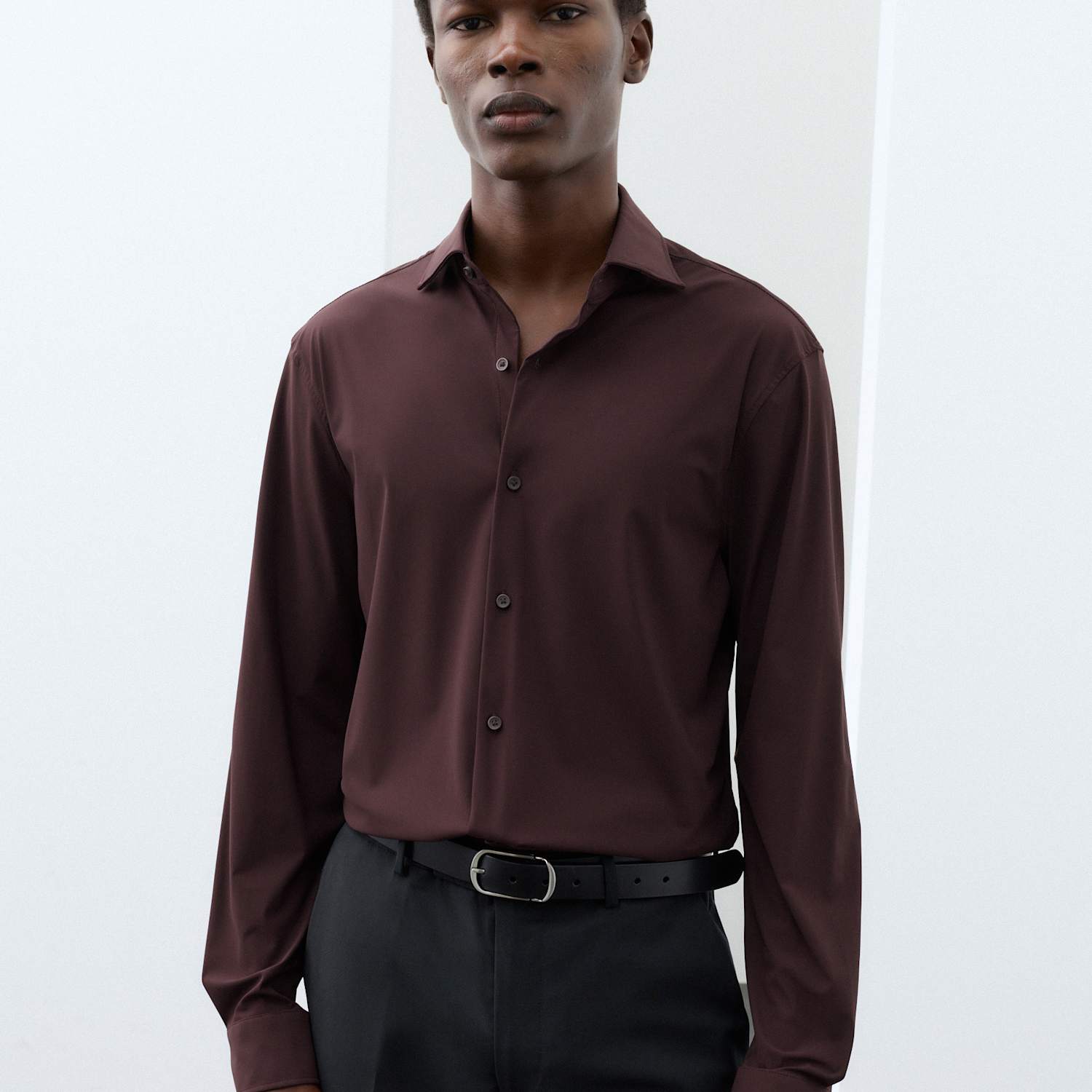 Autograph Men's Slim Fit Stretch Performance Shirt - M - Teak