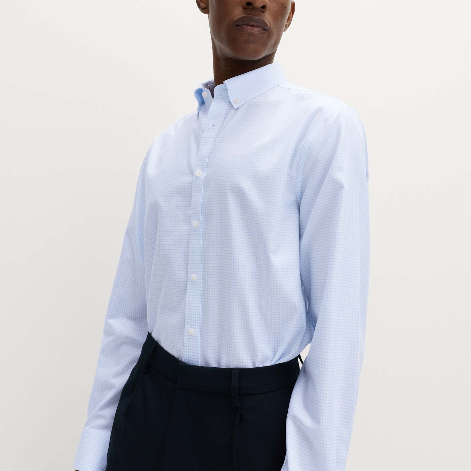 M&S Men's Ultimate Regular Fit Non Iron Check Shirt - 18 - Blue Mix