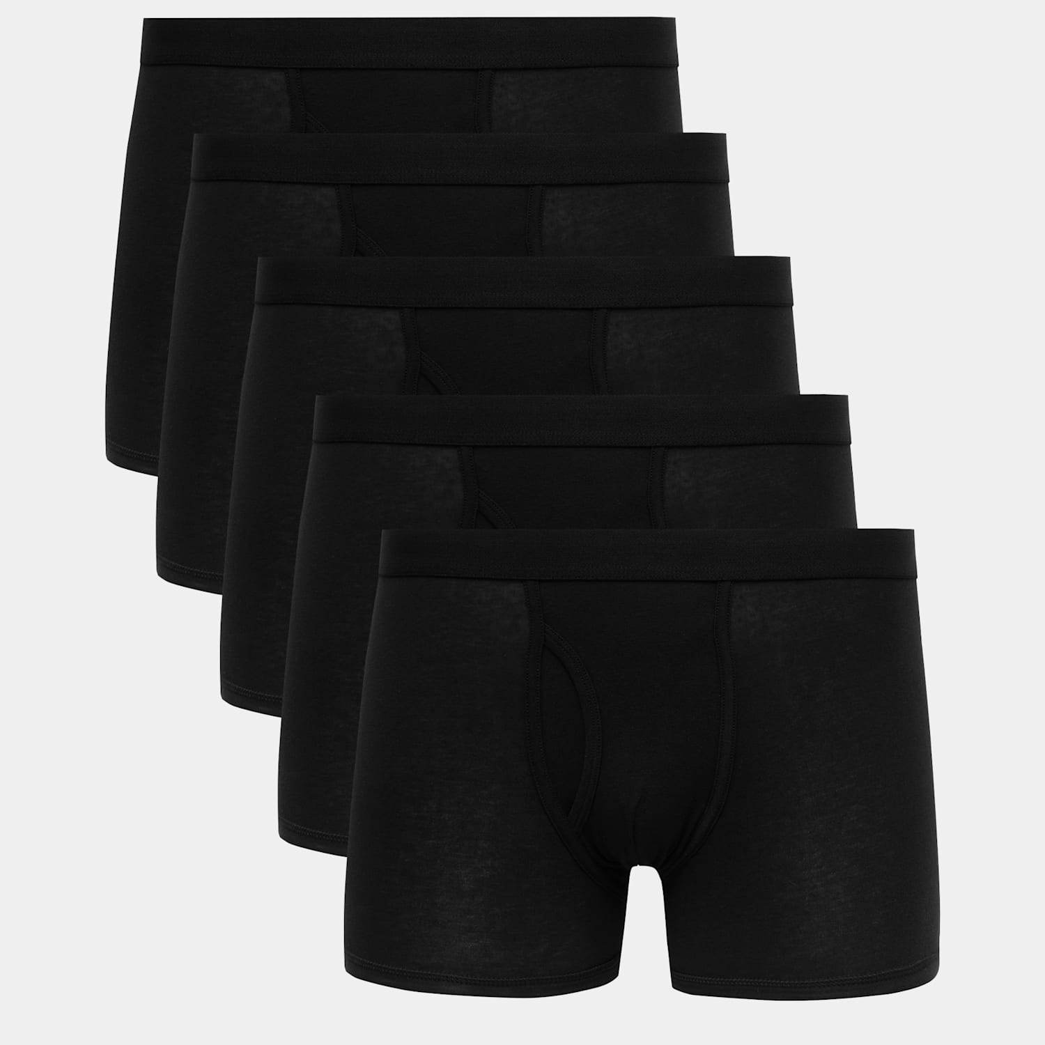M&S Men's 5 Pack Cotton Stretch Cool & Fresh Trunks - L - Black