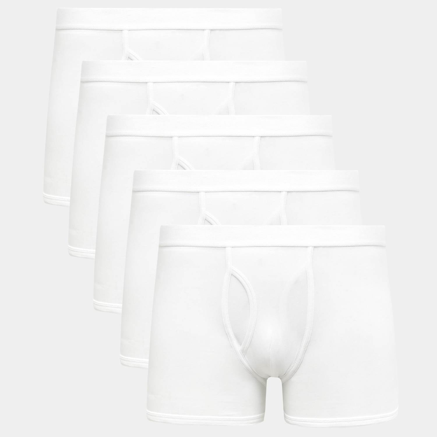 M&S Men's 5 Pack Cotton Stretch Cool & Fresh Trunks - M - White