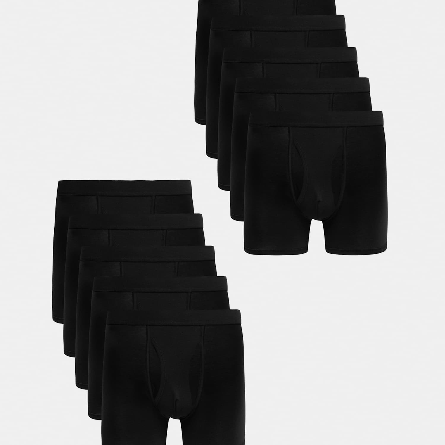 M&S Men's 10 Pack Cotton Rich Cool & Fresh Trunks - M - Black