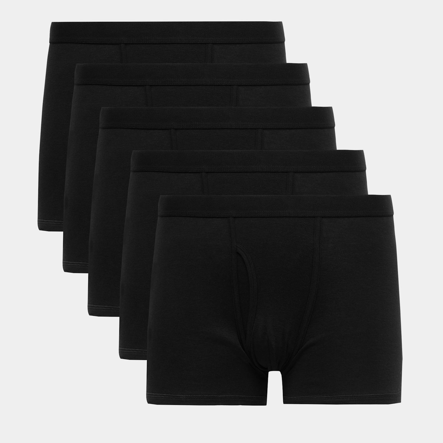 M&S Men's 5 Pack Pure Cotton Cool & Fresh Trunks - XL - Black