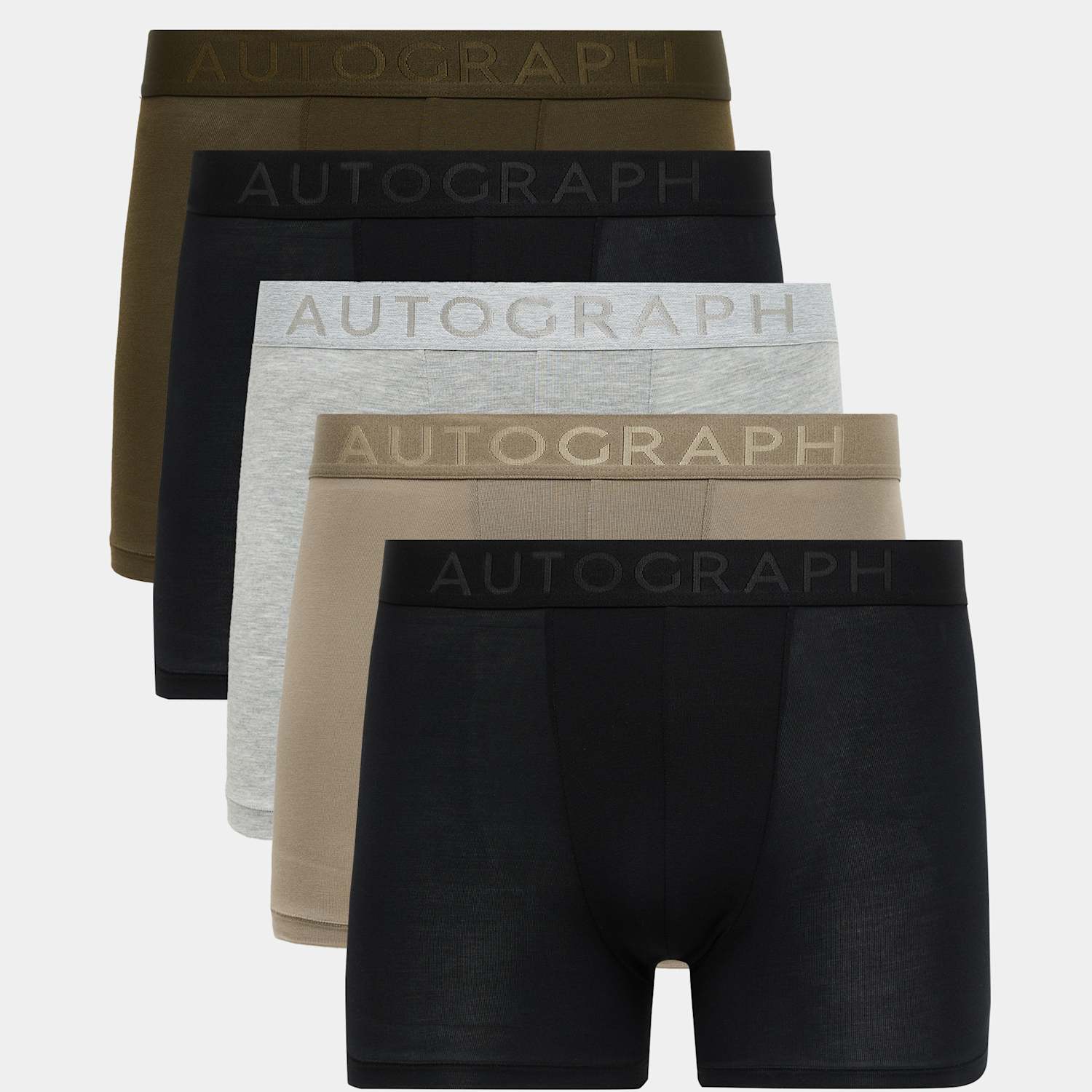 Autograph Men's 5 Pack Modal Rich 360 Flex Trunks - M - Black Mix