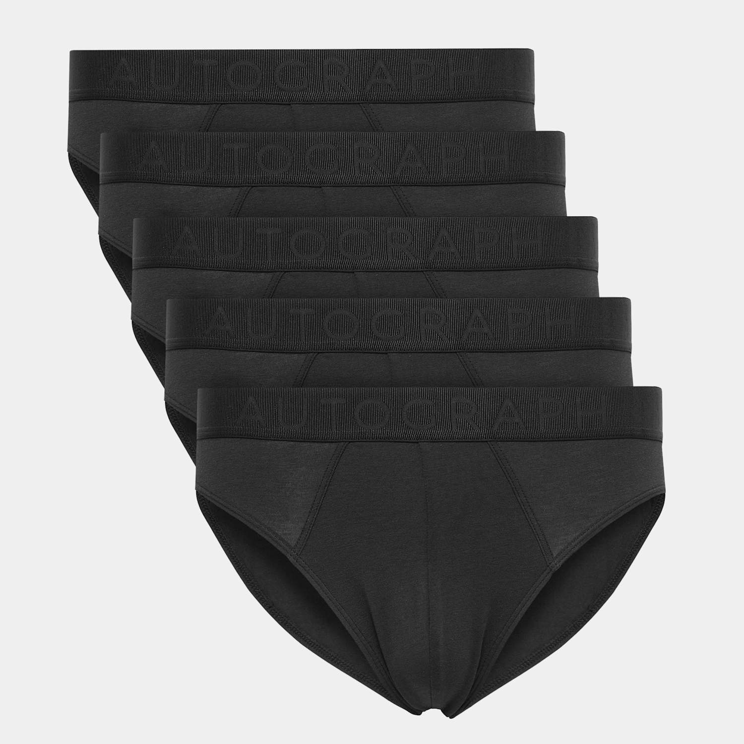 Autograph Men's 5 Pack Supersoft Mid Briefs - 2XL - Black Mix