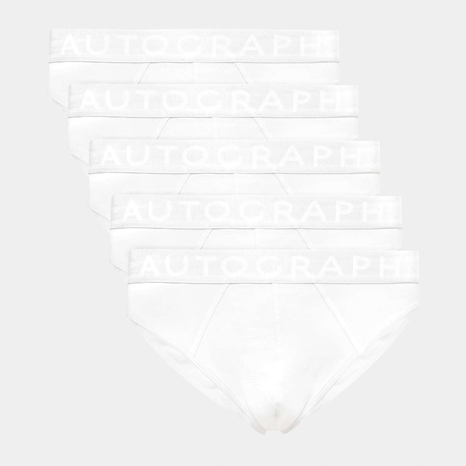 Autograph Men's 5 Pack Supersoft Mid Briefs - S - White Mix