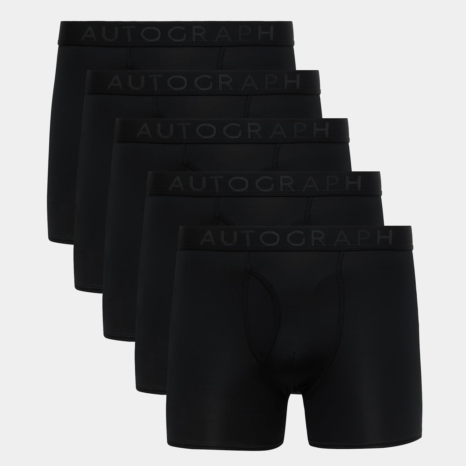 Autograph Men's 5 Pack Microskin Stretch Trunks - L - Black