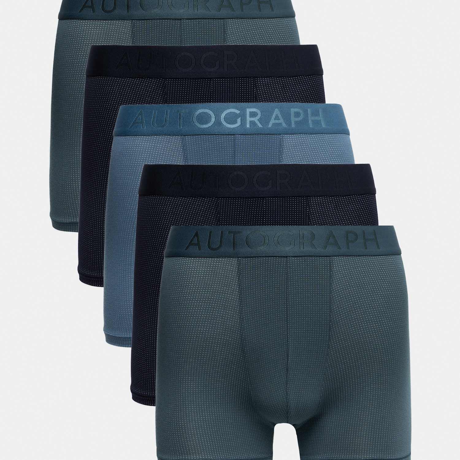 Autograph Men's 5 Pack Modal Stretch 360 Flex Trunks - XL - Blue Mix