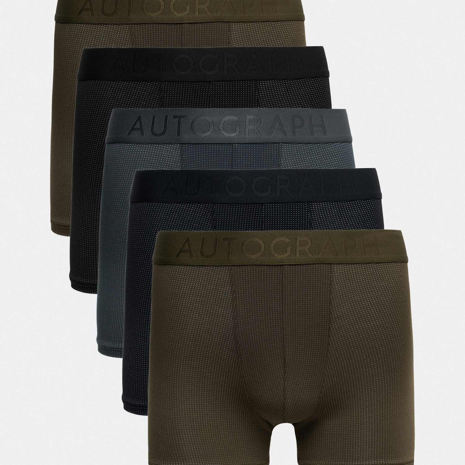 Autograph Men's 5 Pack Modal Stretch 360 Flex Trunks - L - Black Mix