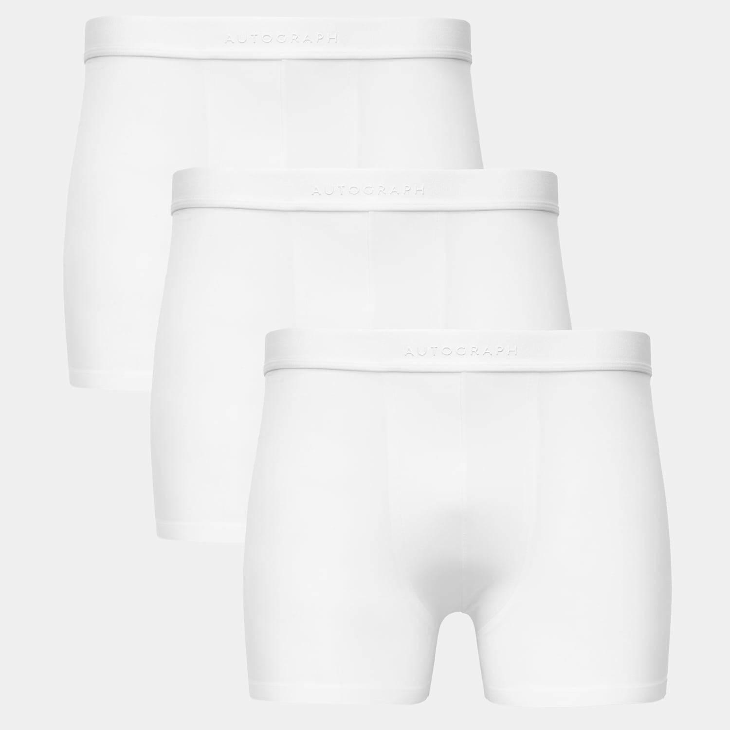 Autograph Men's 3 Pack Body Invisibles Trunks - S - White