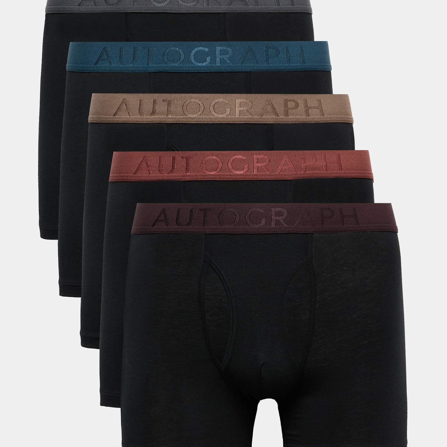 Autograph Men's 5 Pack Supersoft Trunks - M - Black Mix