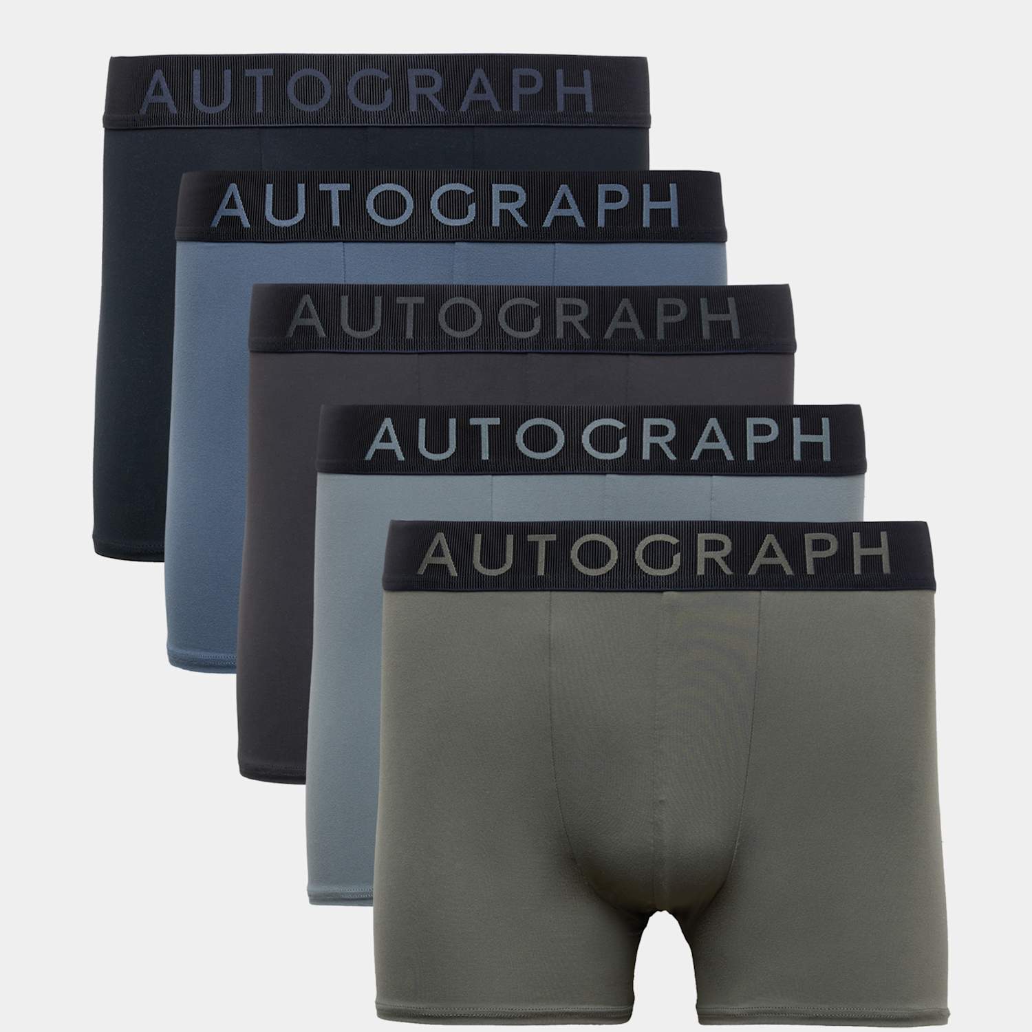 Autograph Men's 5 Pack Ultrasoft Trunks - L - Blue Mix