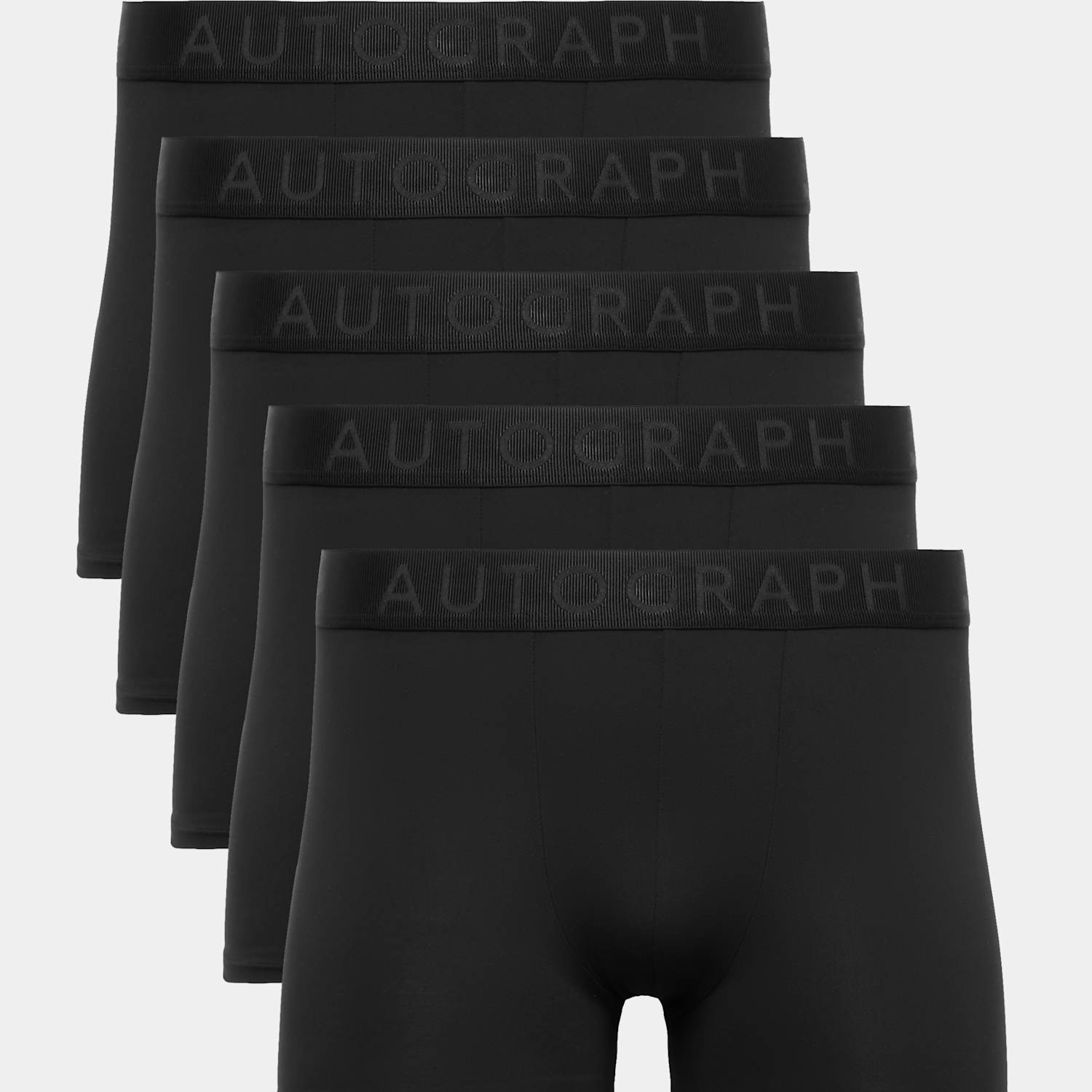 Autograph Men's 5 Pack Ultrasoft Trunks - L - Black