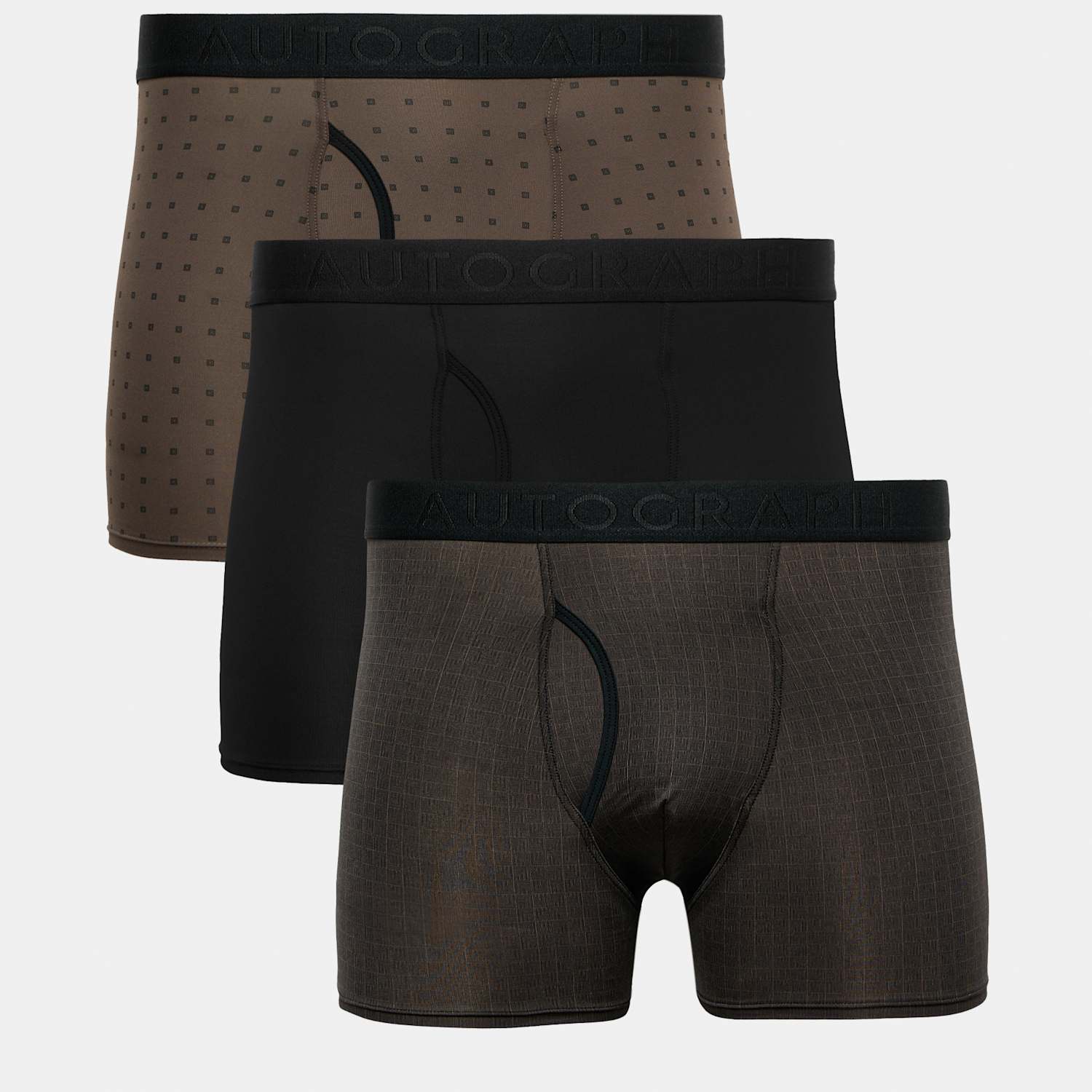 Autograph Boys 3pk Microskin Printed Stretch Trunks - 2XL - Black Mix