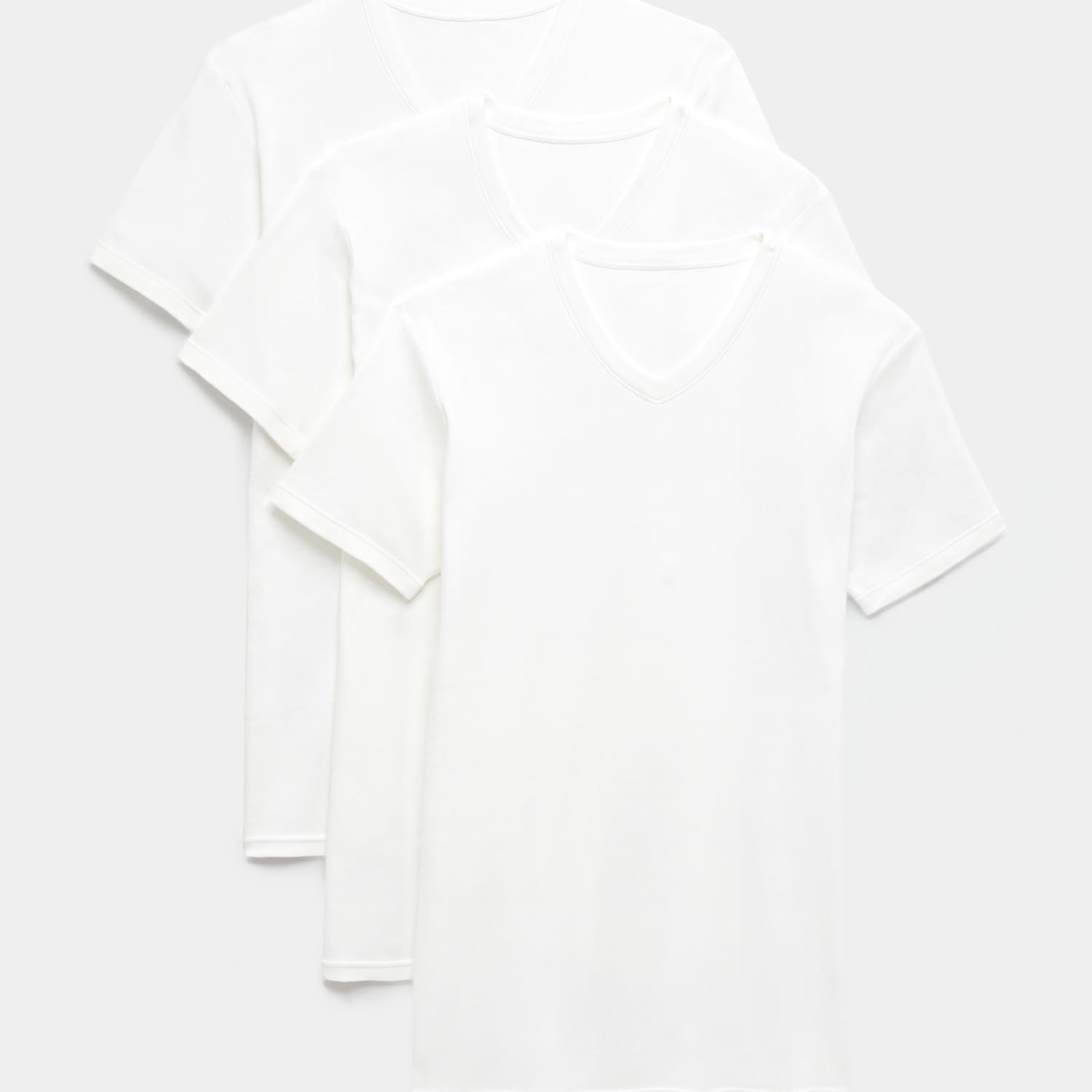 M&S Men's 3 Pack Pure Cotton V-Neck T-Shirt Vests - S - White