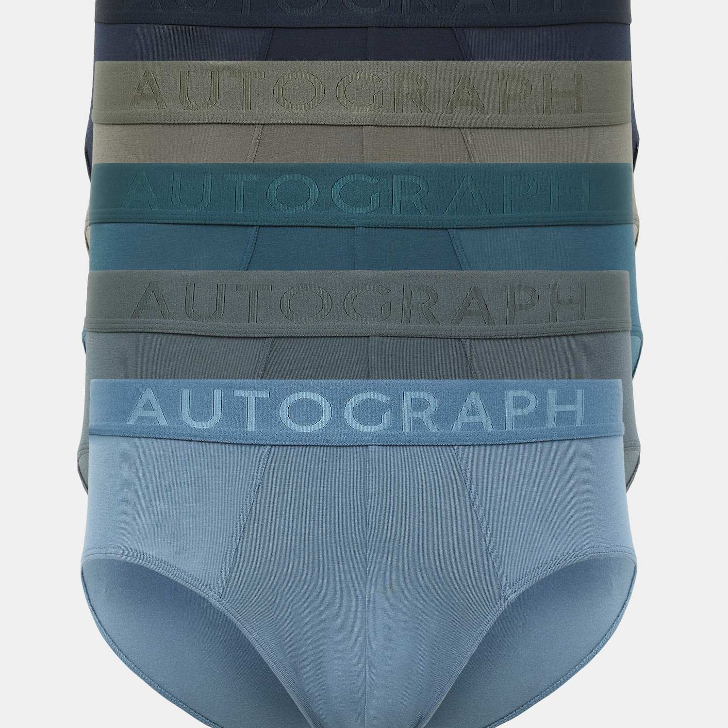 Autograph Men's 5 Pack Modal Stretch 360 Flex Briefs - M - Teal Mix