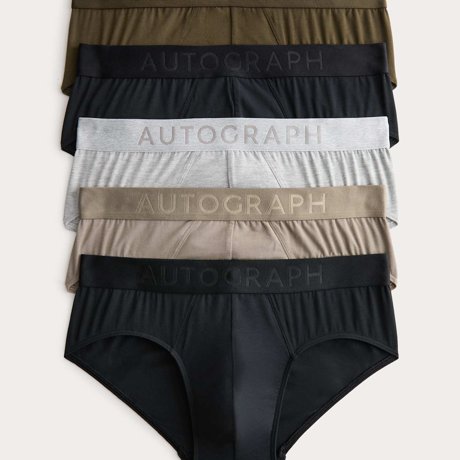 Autograph Men's 5 Pack Modal Stretch 360 Flex Briefs - 2XL - Black Mix
