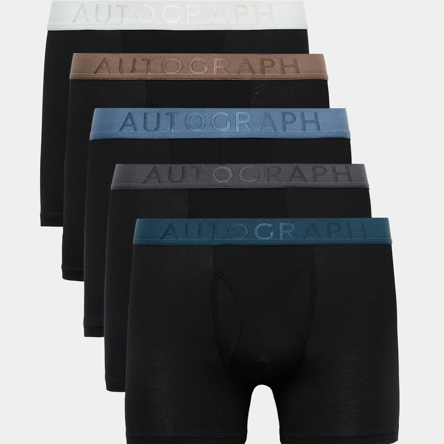 Autograph Men's 5 Pack Supersoft Hipsters - M - Black Mix